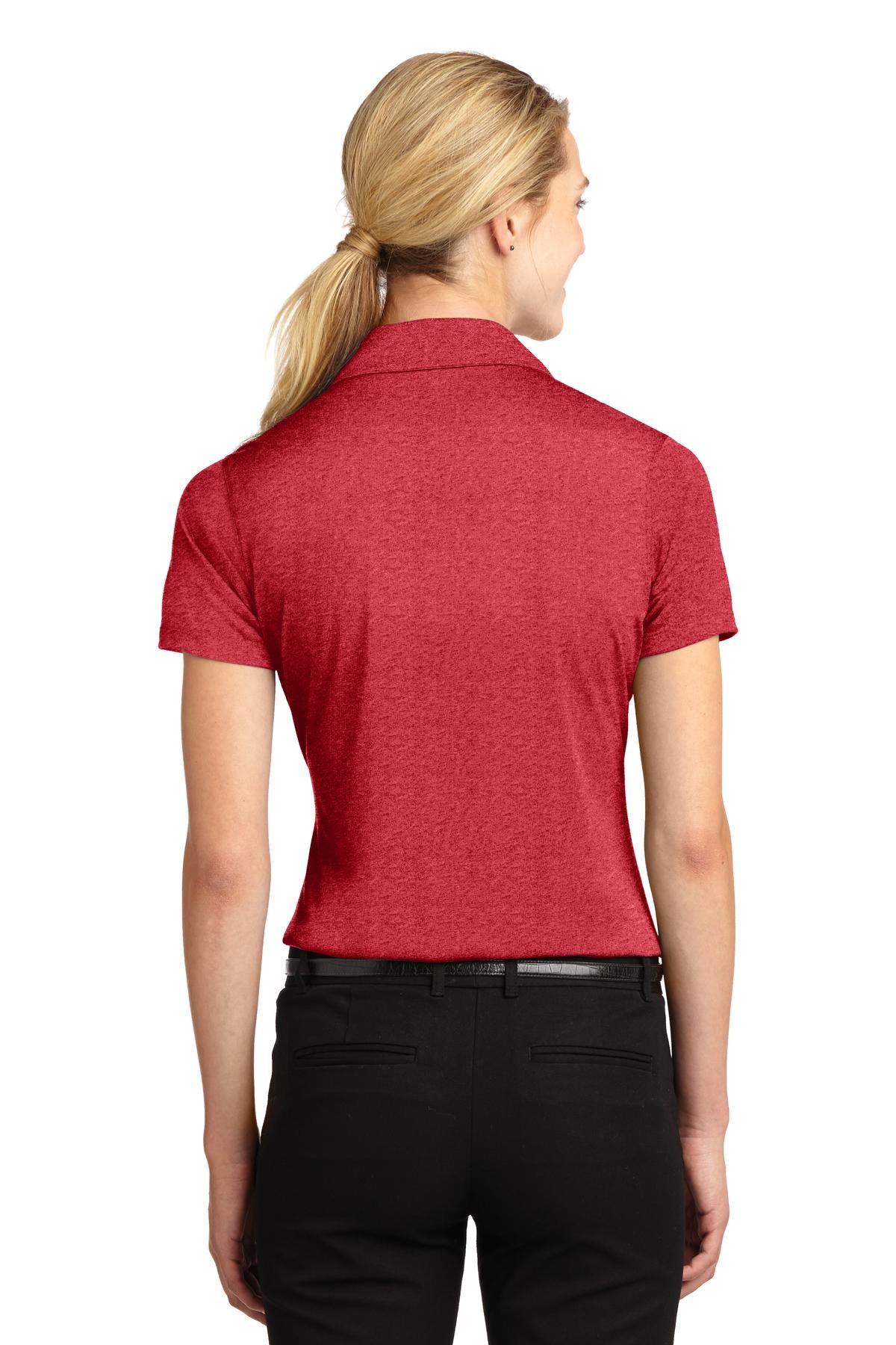 Scarlet Hthr Sport-Tek Women's Heather Contender Polo. LST660