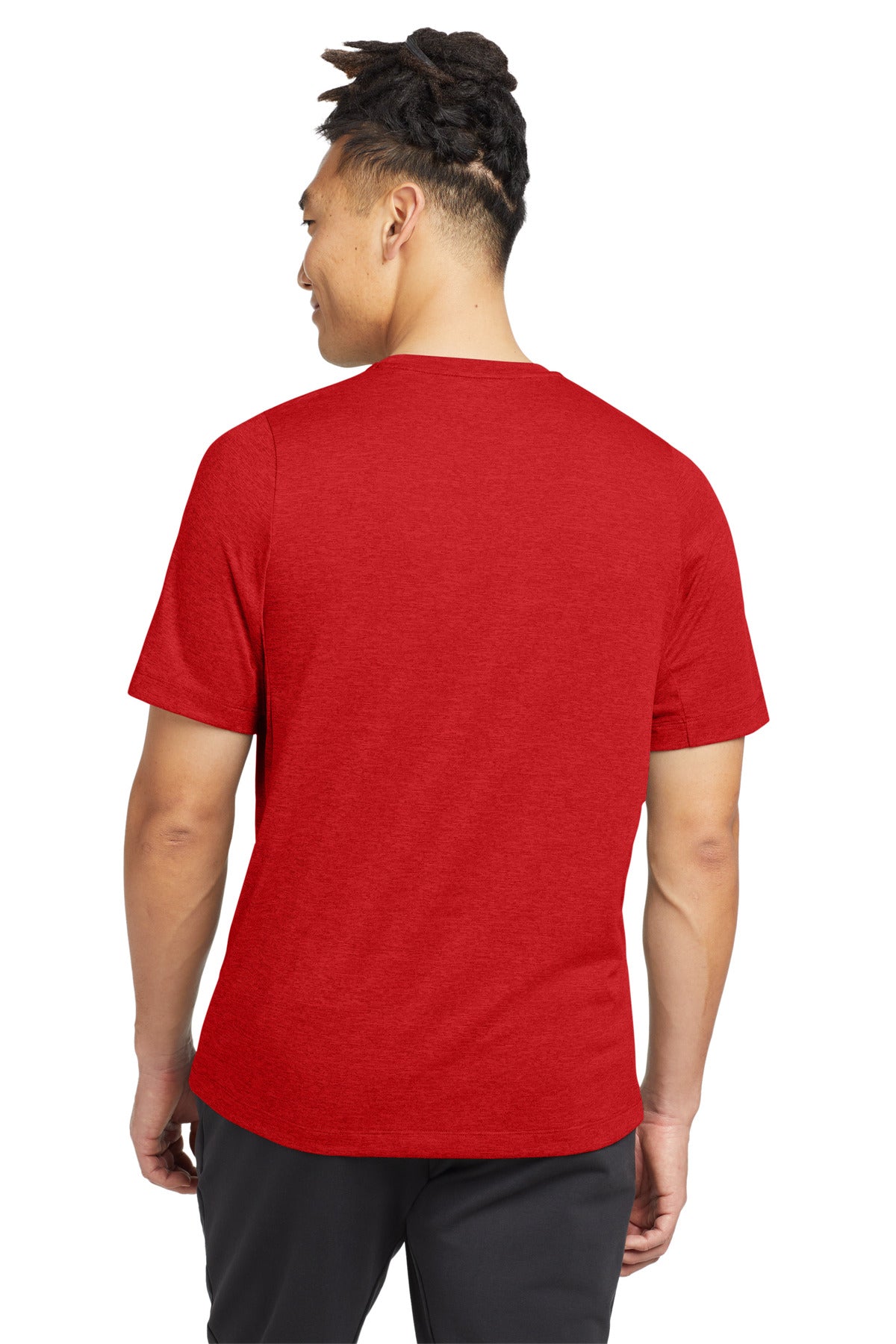 Scarlet New Era Series Performance Crew Tee. NEA200