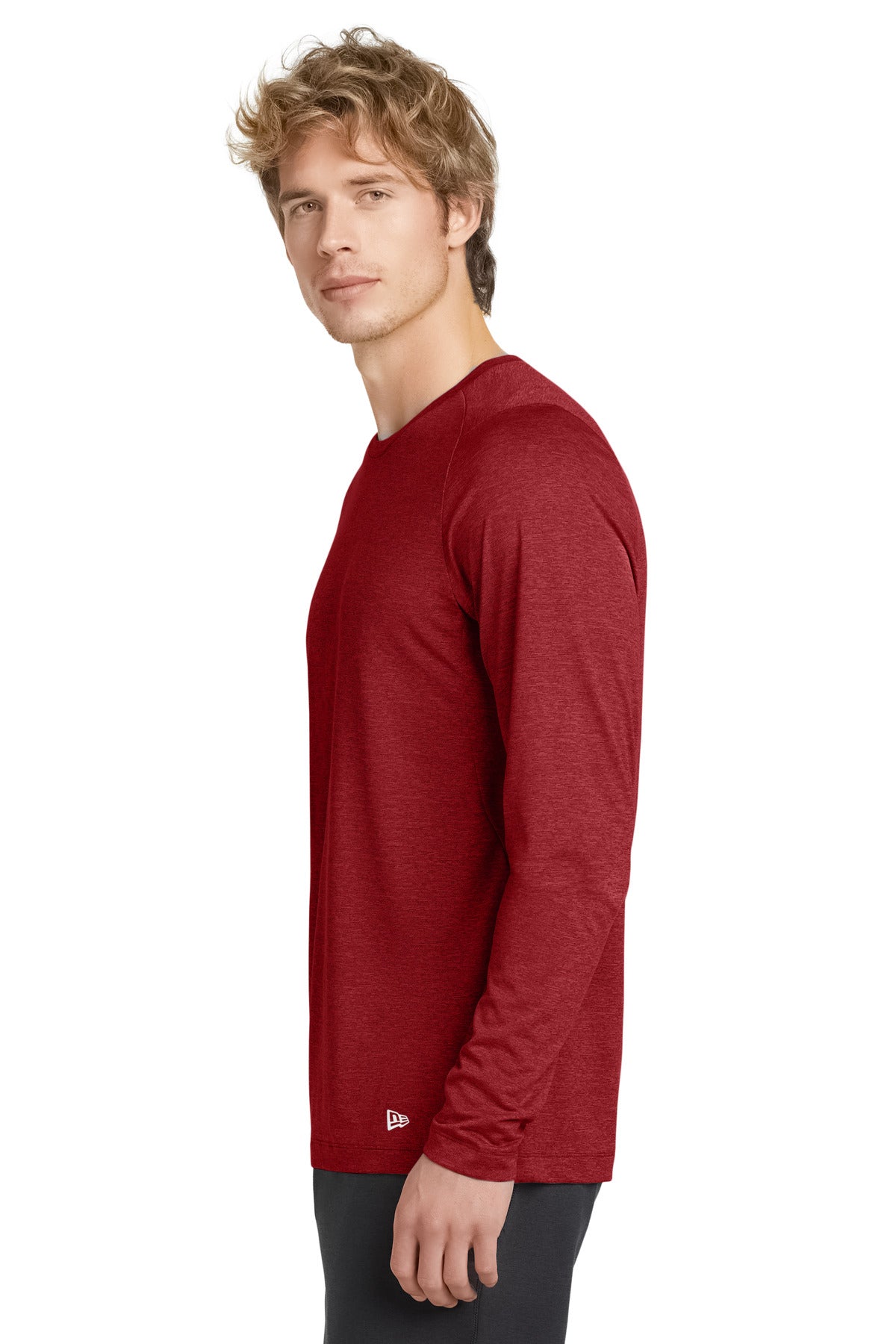 Scarlet New Era Series Performance Long Sleeve Crew Tee. NEA201