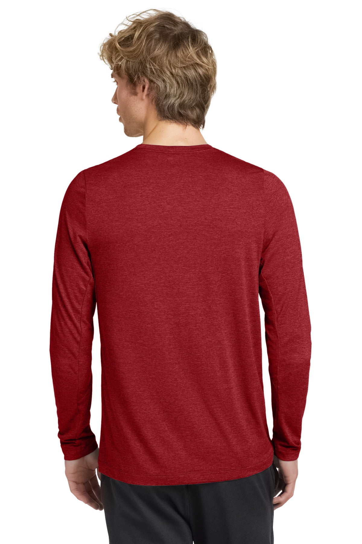 Scarlet New Era Series Performance Long Sleeve Crew Tee. NEA201