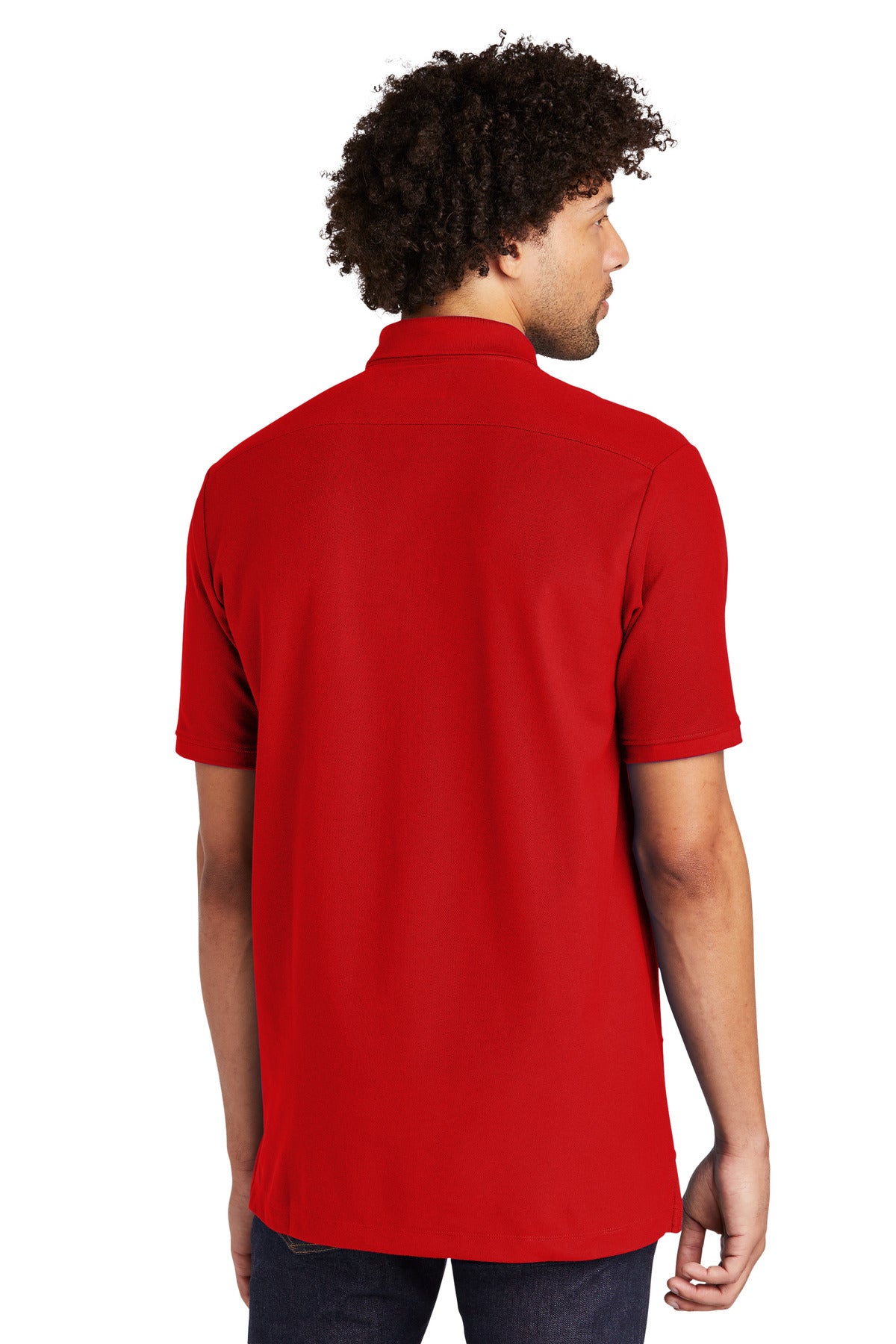 Scarlet New Era Venue Home Plate Polo. NEA300
