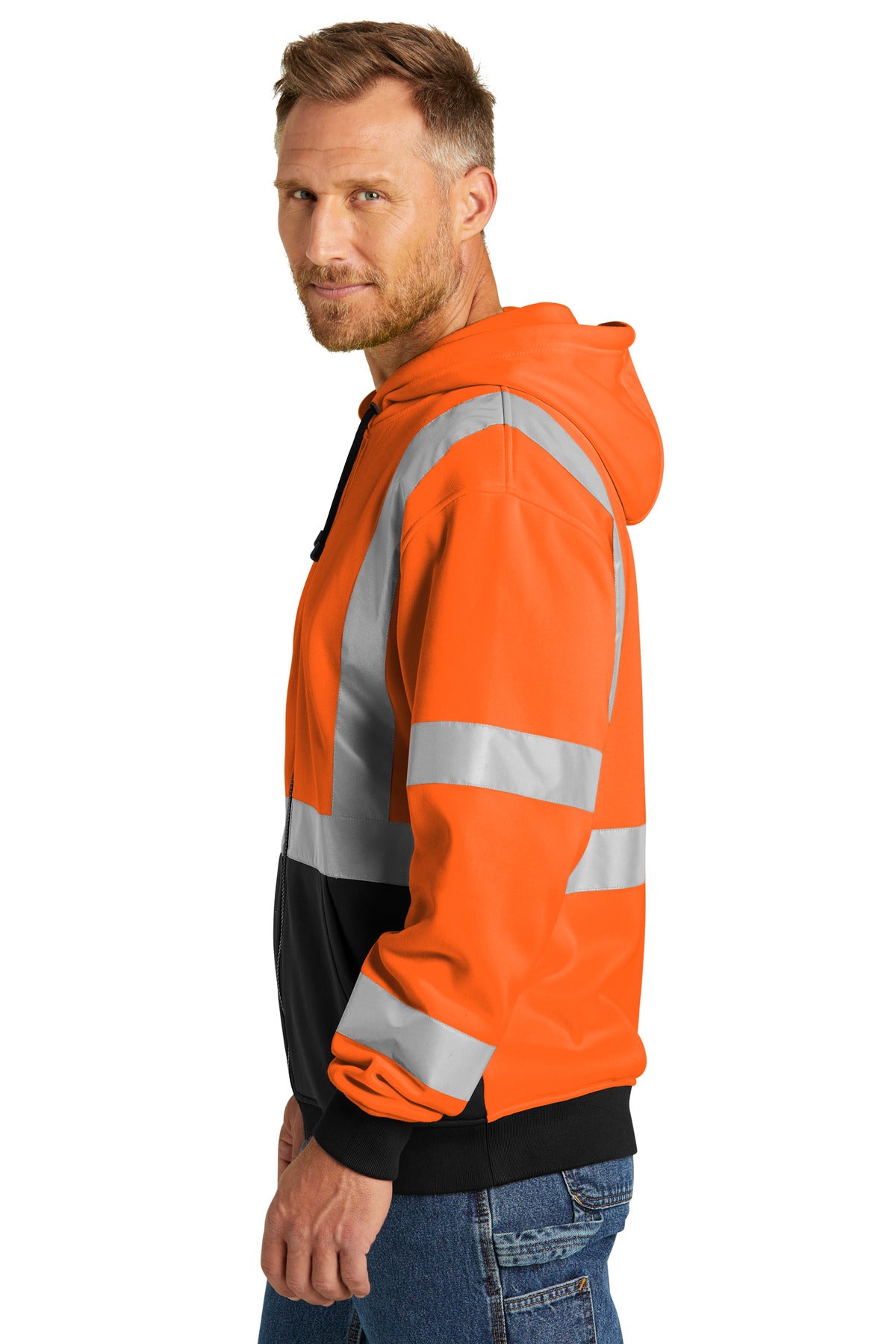 SftyOrg CornerStone A107 Class 3 Heavy-Duty Fleece Full-Zip Hoodie CSF300
