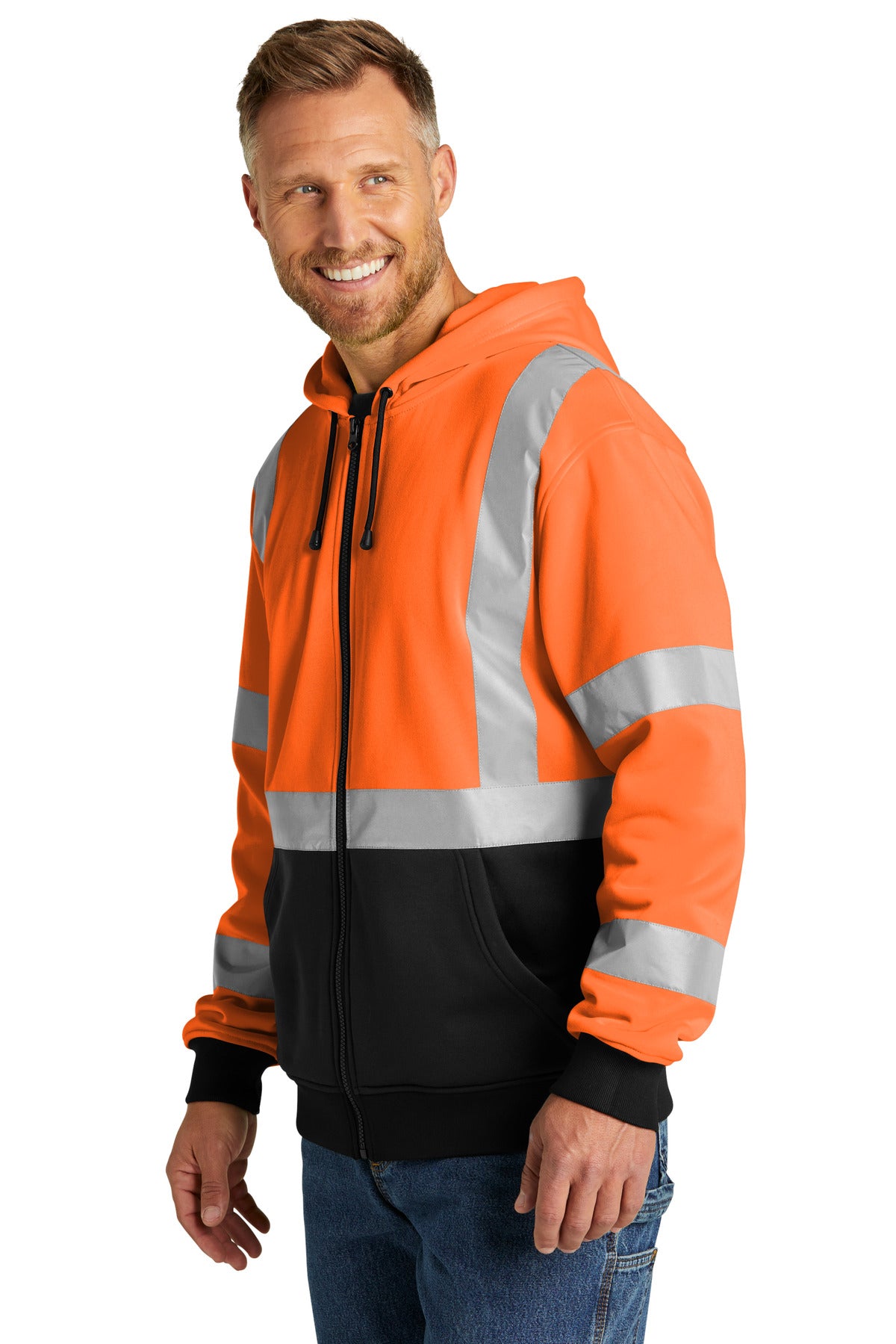 SftyOrg CornerStone A107 Class 3 Heavy-Duty Fleece Full-Zip Hoodie CSF300