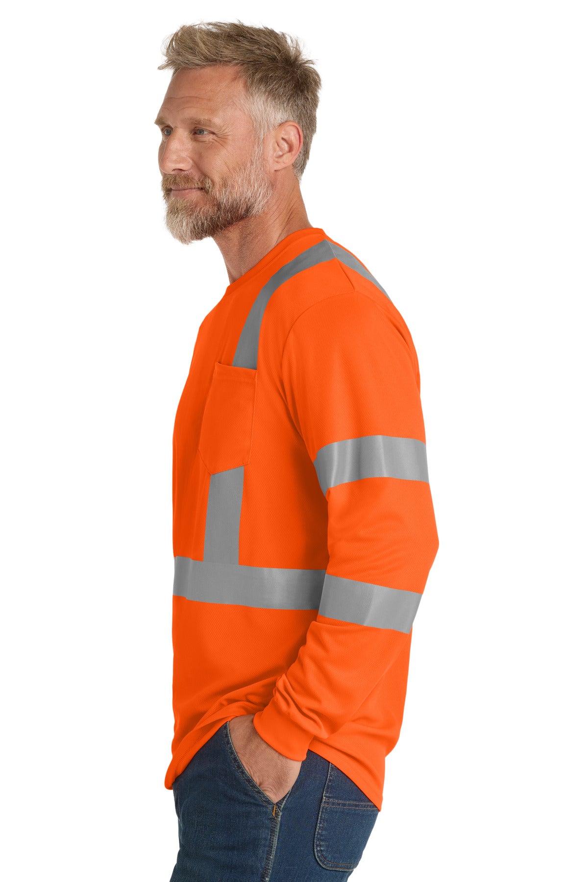 SftyOrg CornerStone ANSI 107 Class 3 Mesh Long Sleeve Tee. CS203
