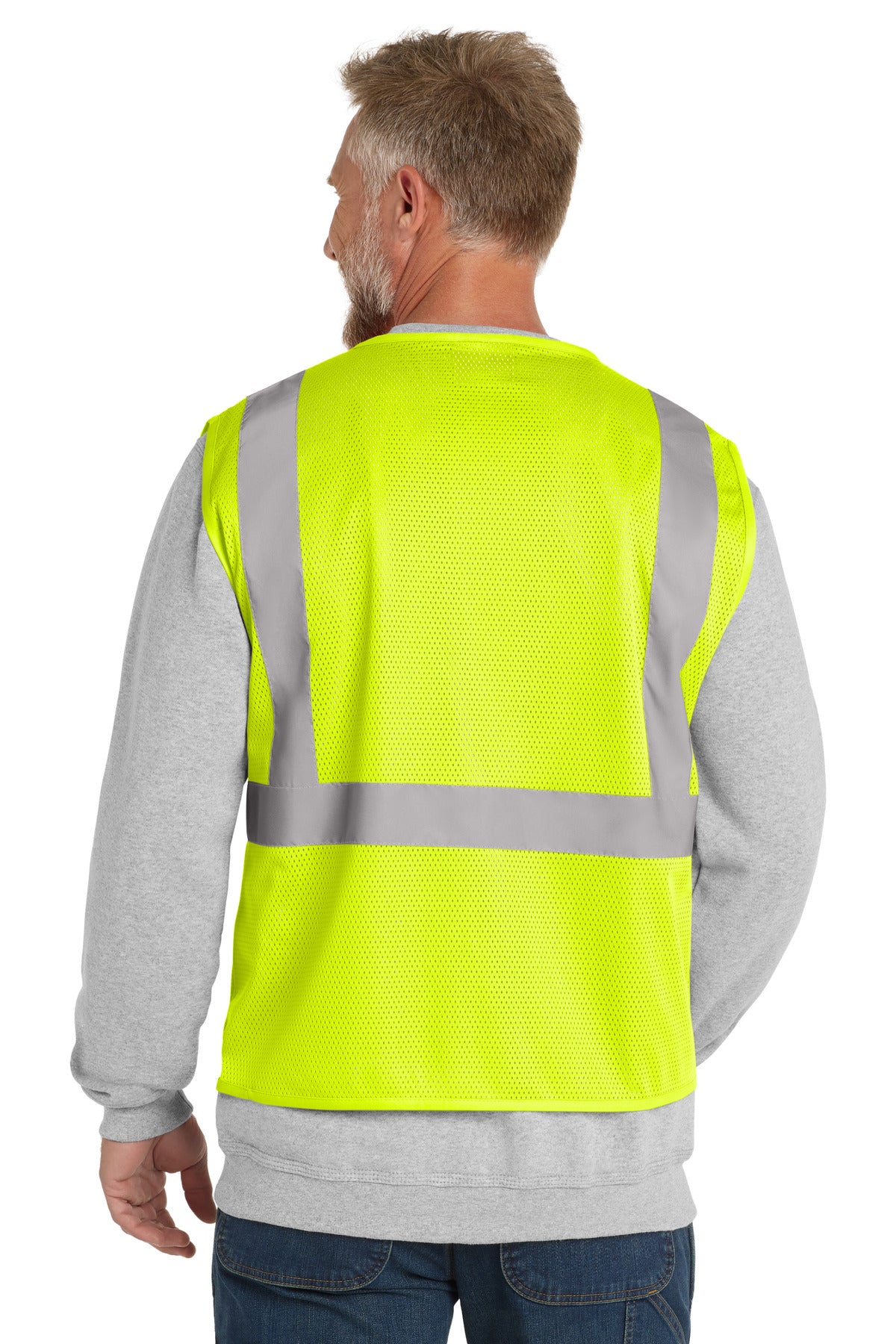 SftyYellow CornerStone ANSI 107 Class 2 Economy Mesh Zippered Vest. CSV101