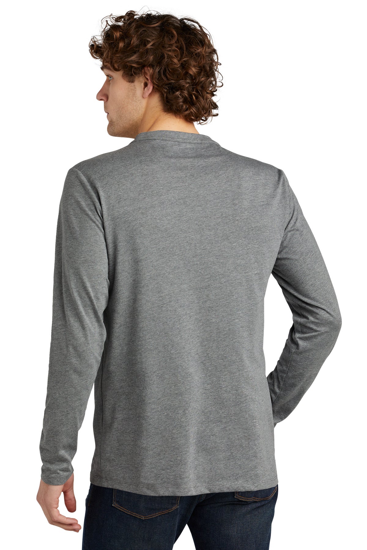 Shadow Grey He New Era Heritage Blend Long Sleeve Crew Tee. NEA102