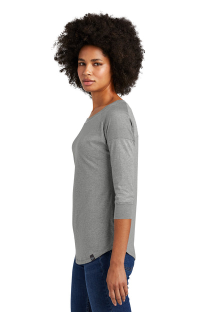 Shadow Grey He New Era Women's Heritage Blend 3/4-Sleeve Baseball Raglan Tee. LNEA104