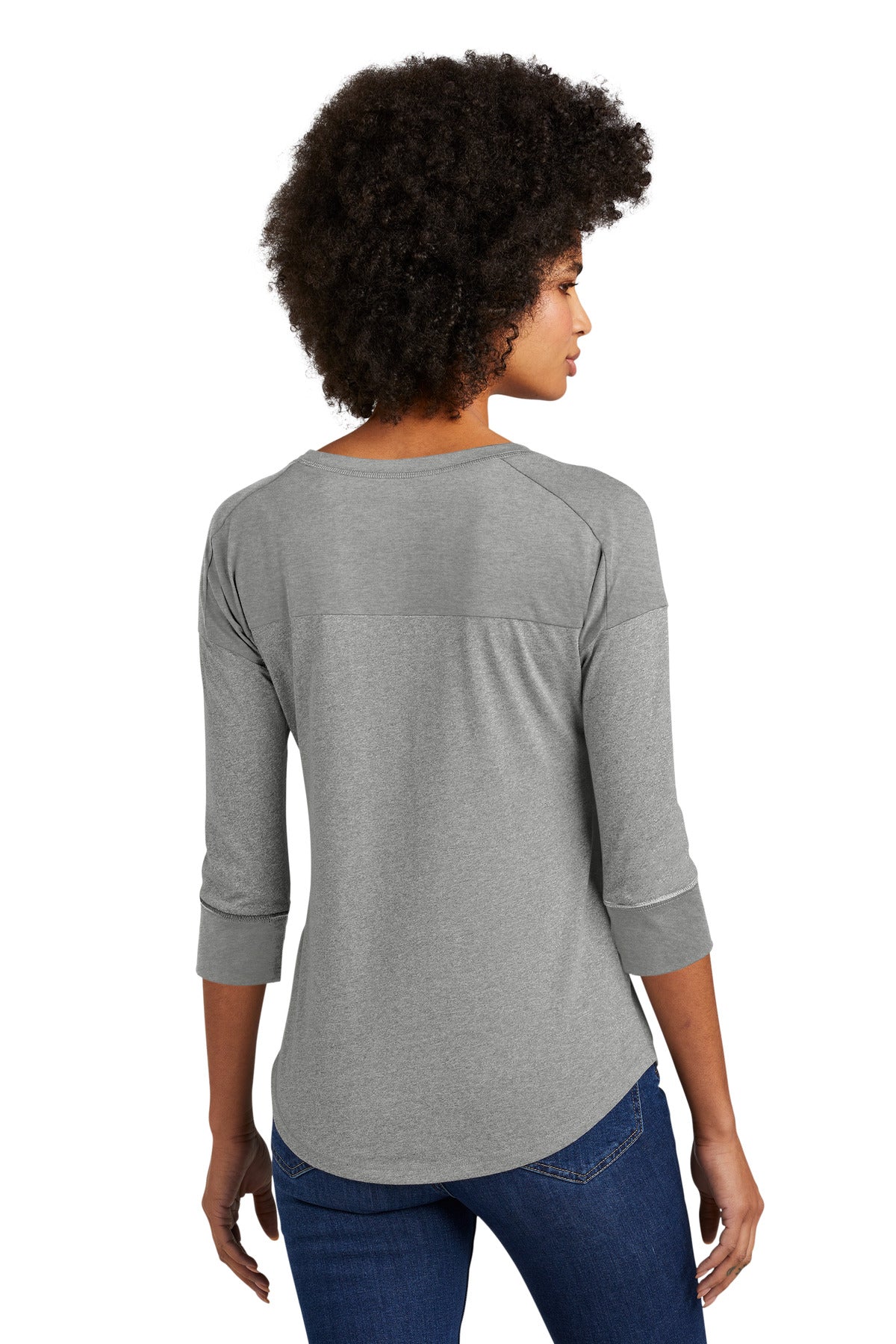 Shadow Grey He New Era Women's Heritage Blend 3/4-Sleeve Baseball Raglan Tee. LNEA104