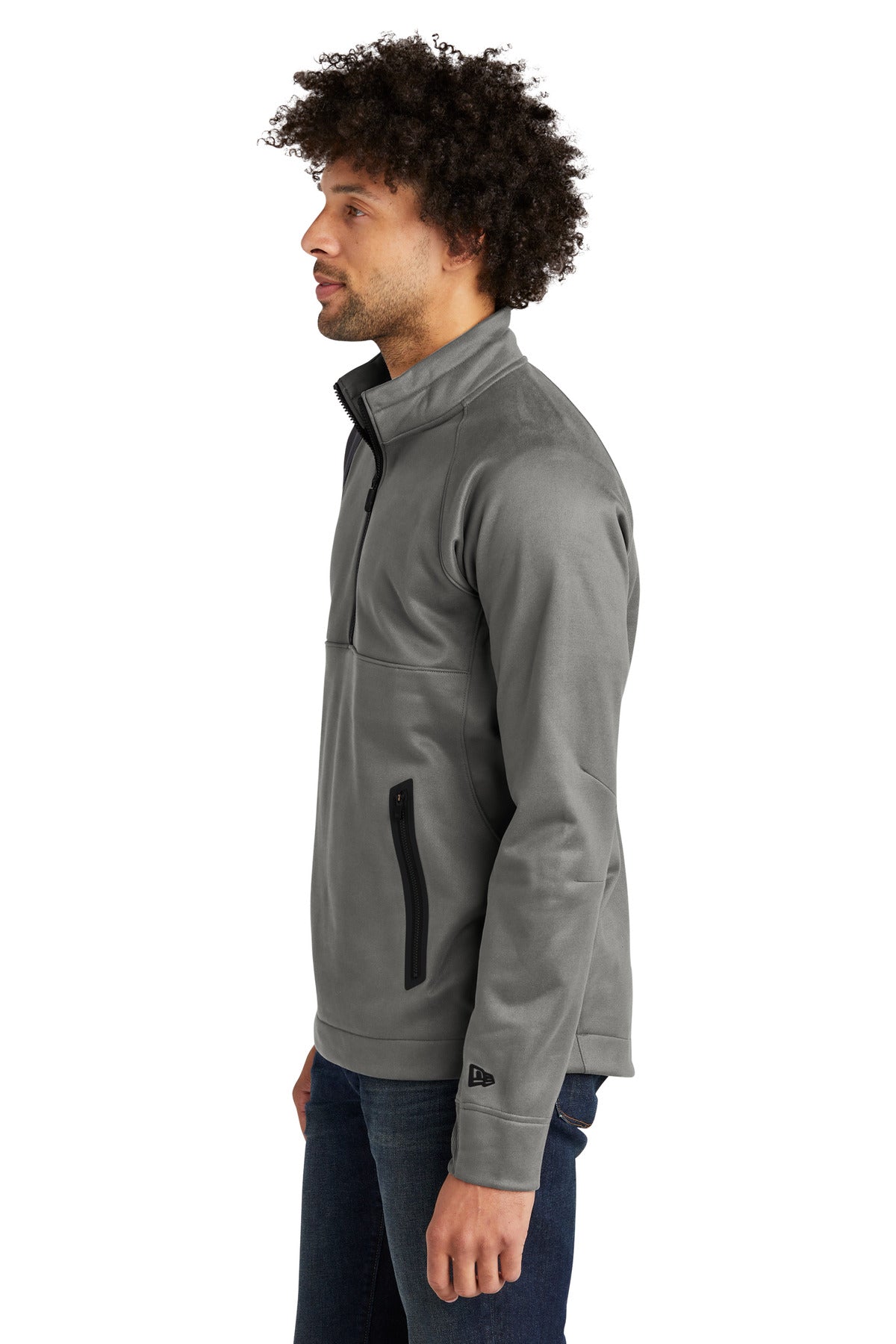 Shadow Grey New Era Venue Fleece 1/4-Zip Pullover. NEA523