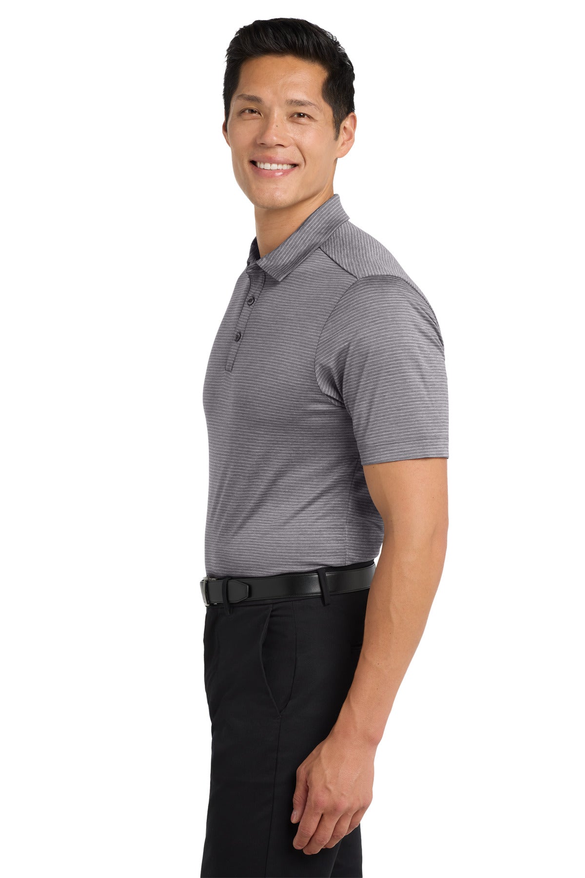 Shadow Grey Port Authority Shadow Stripe Polo. K585