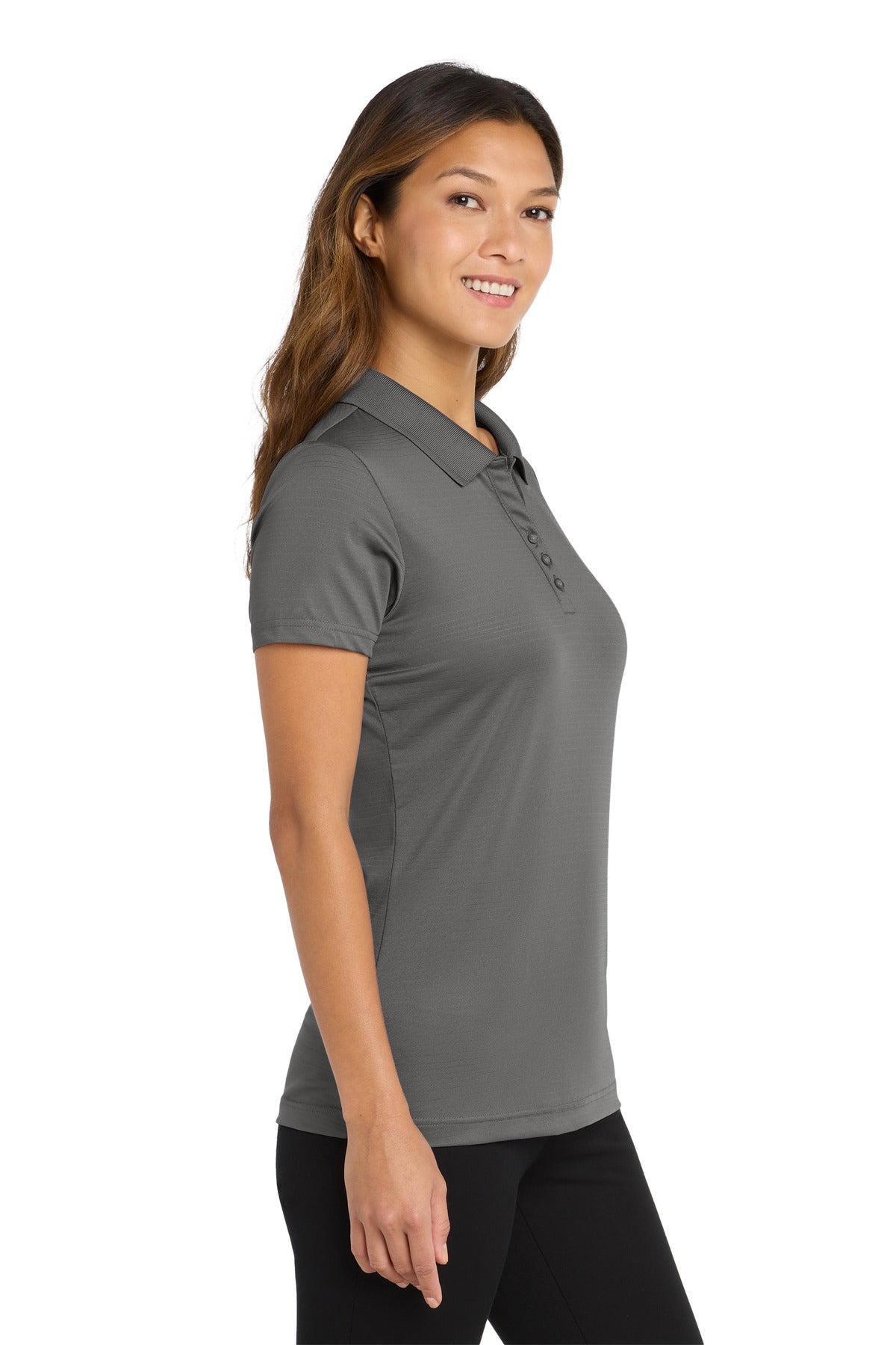 Shadow Grey Port Authority Women's Eclipse Stretch Polo. LK587