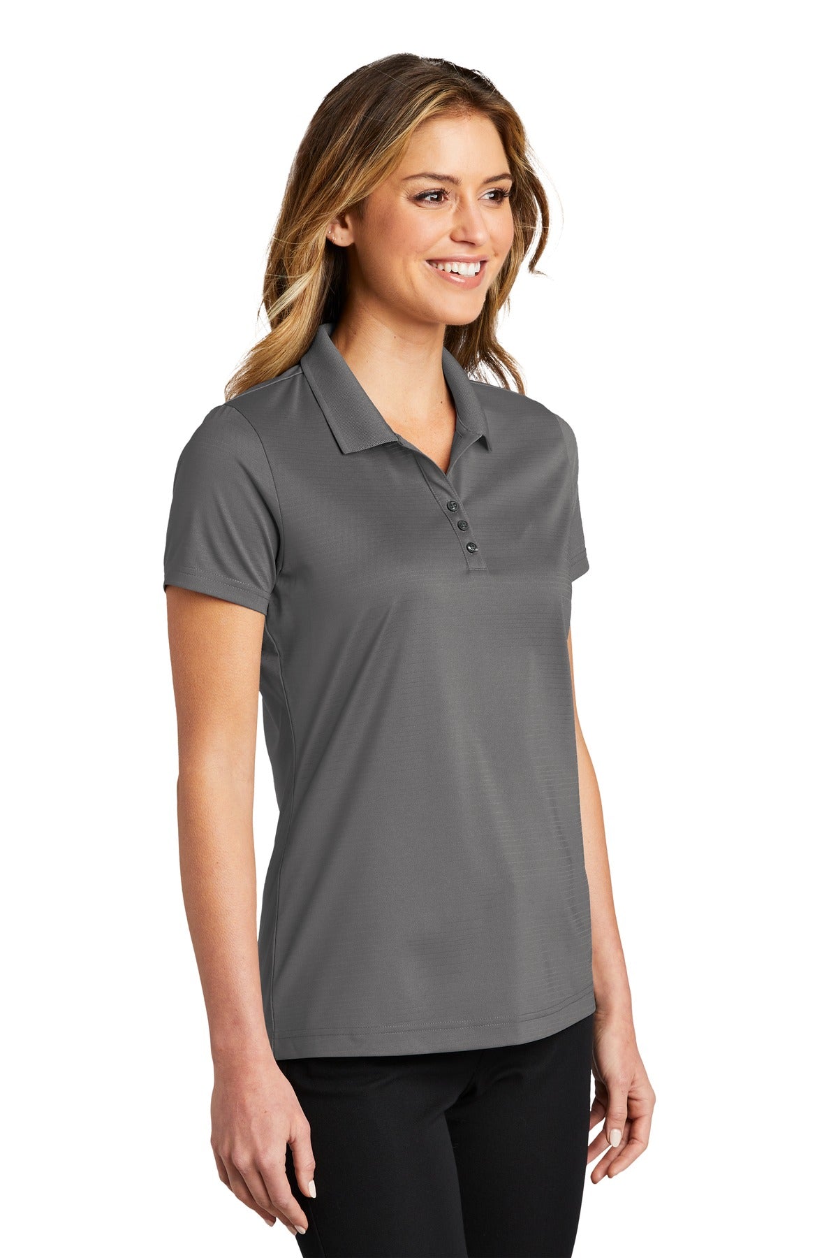 Shadow Grey Port Authority Women's Eclipse Stretch Polo. LK587