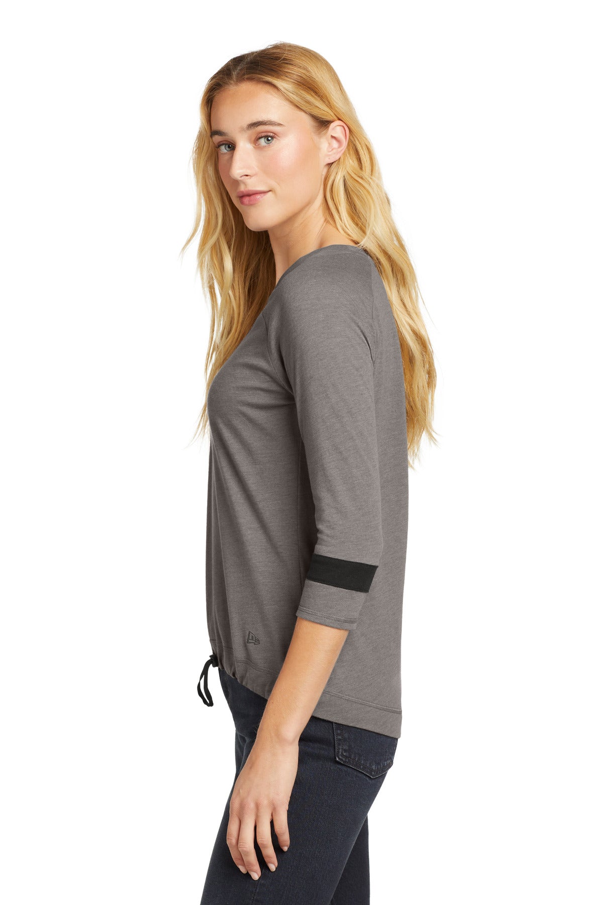 ShGy/BlkSd New Era Women's Tri-Blend 3/4-Sleeve Tee LNEA136