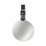Shiny Nickel Ahead Large Round Golf Bag Tag plain