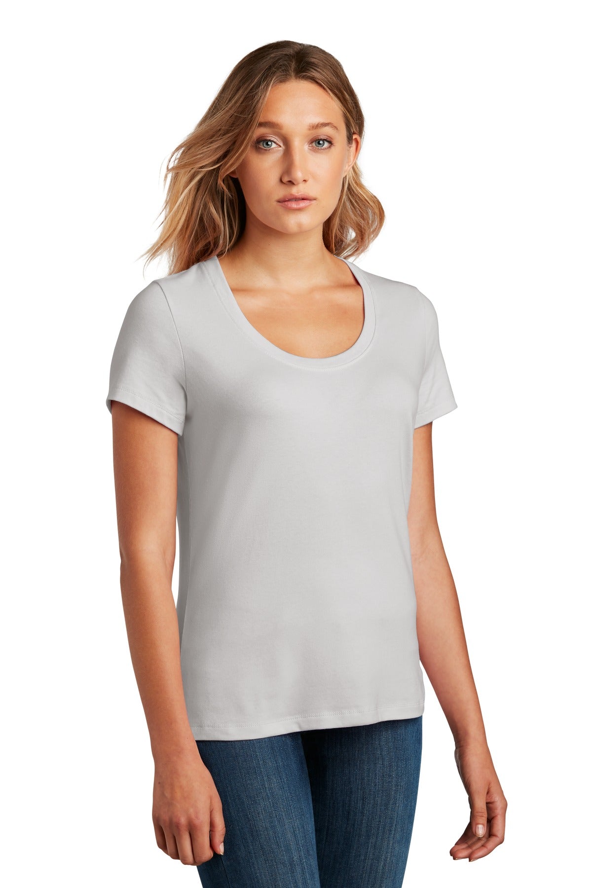 Silver Mist District Women's Flex Scoop Neck Tee DT7501