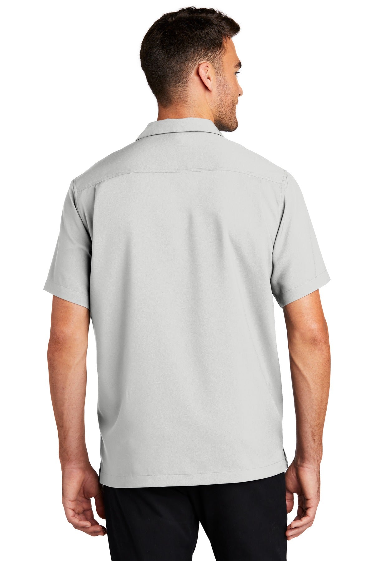 Silver Port Authority Short Sleeve Performance Staff Shirt W400