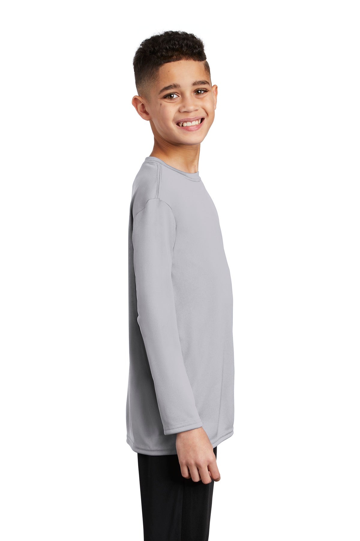 Silver Port & Company Youth Long Sleeve Performance Tee PC380YLS