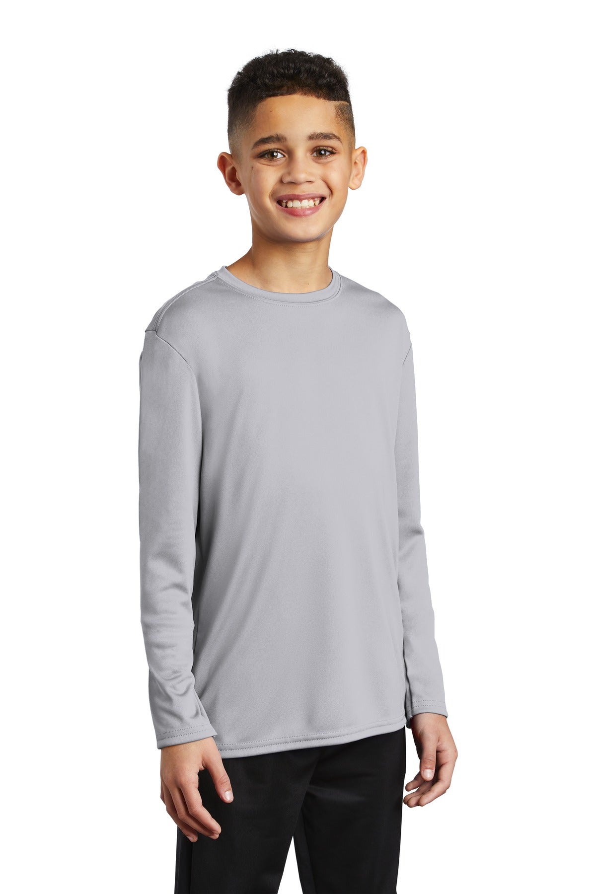 Silver Port & Company Youth Long Sleeve Performance Tee PC380YLS