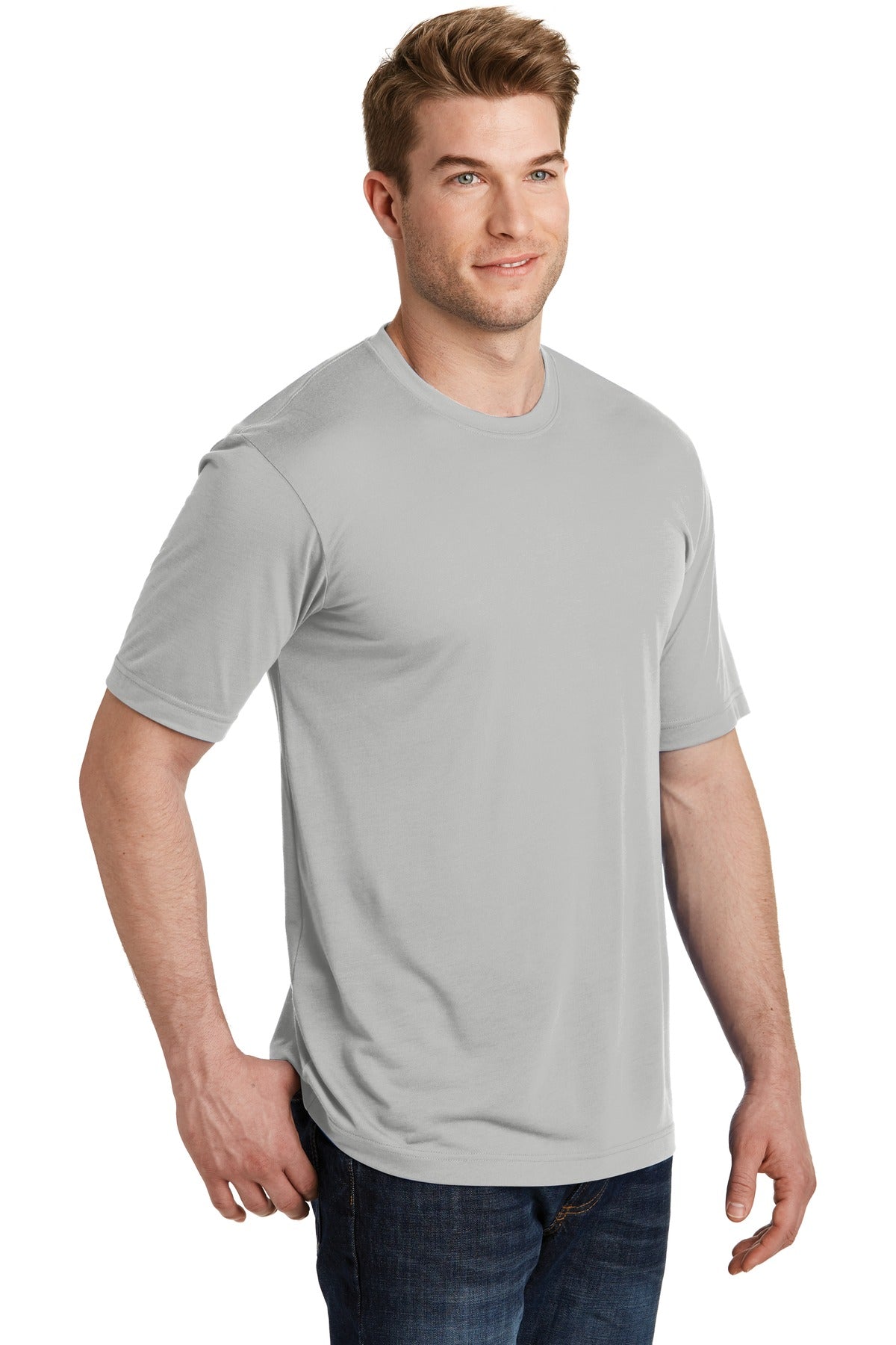 Silver Sport-Tek PosiCharge Competitor Cotton Touch Tee. ST450