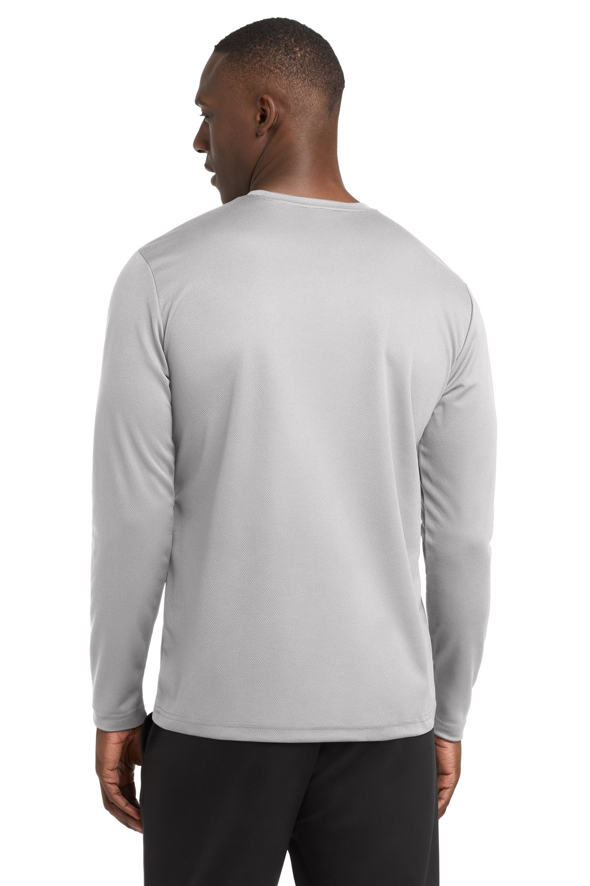 Silver Sport-Tek PosiCharge RacerMesh Long Sleeve Tee. ST340LS