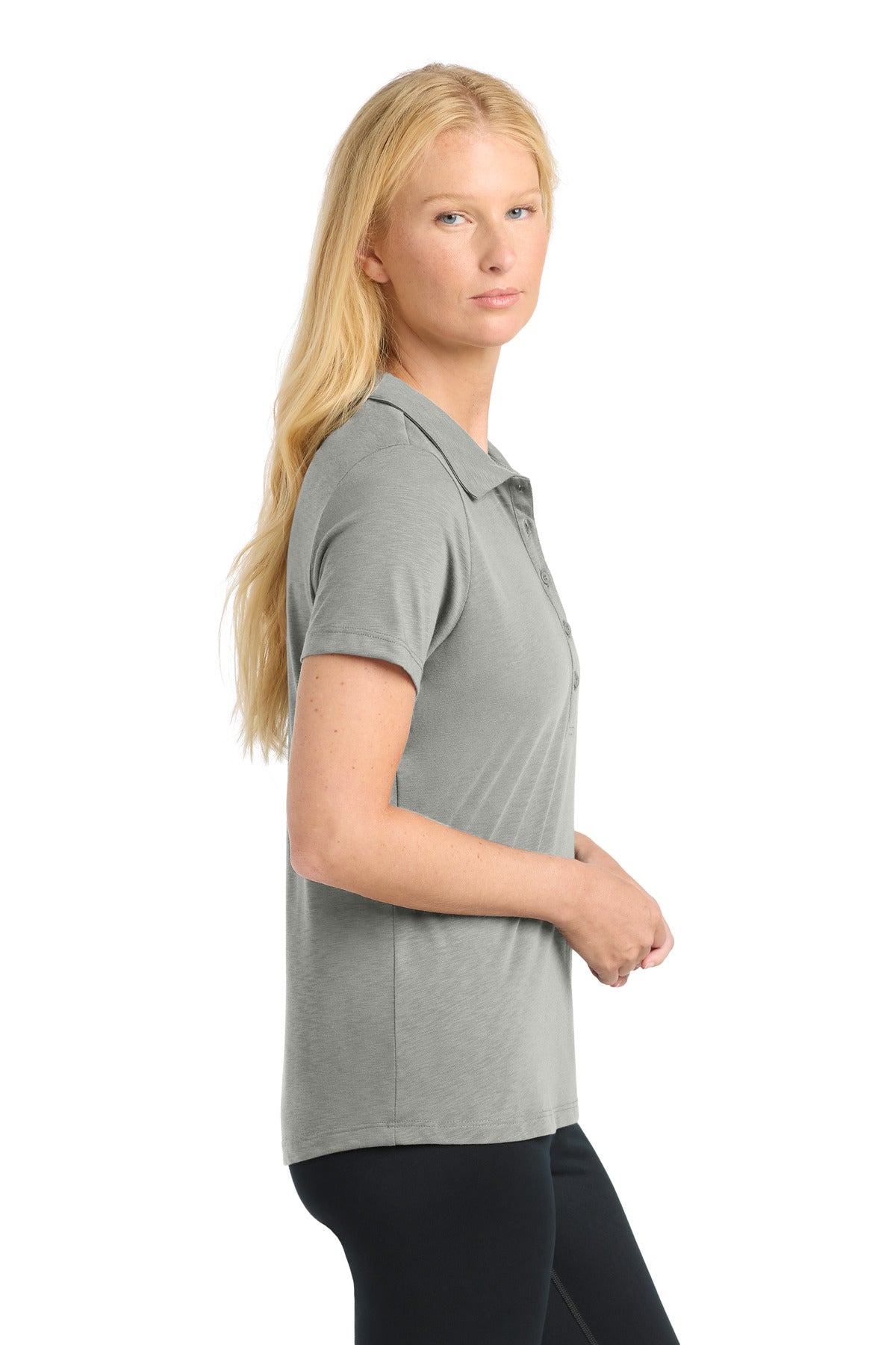 Silver Sport-Tek Women's PosiCharge Strive Polo. LST530