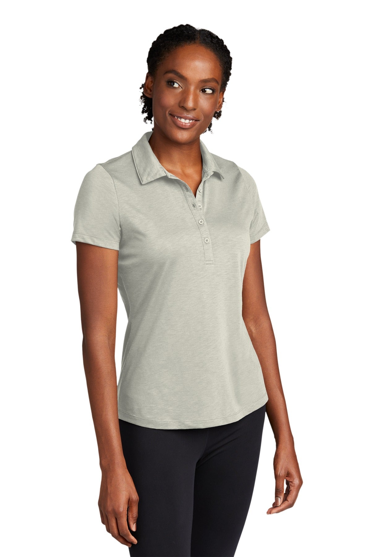 Silver Sport-Tek Women's PosiCharge Strive Polo. LST530