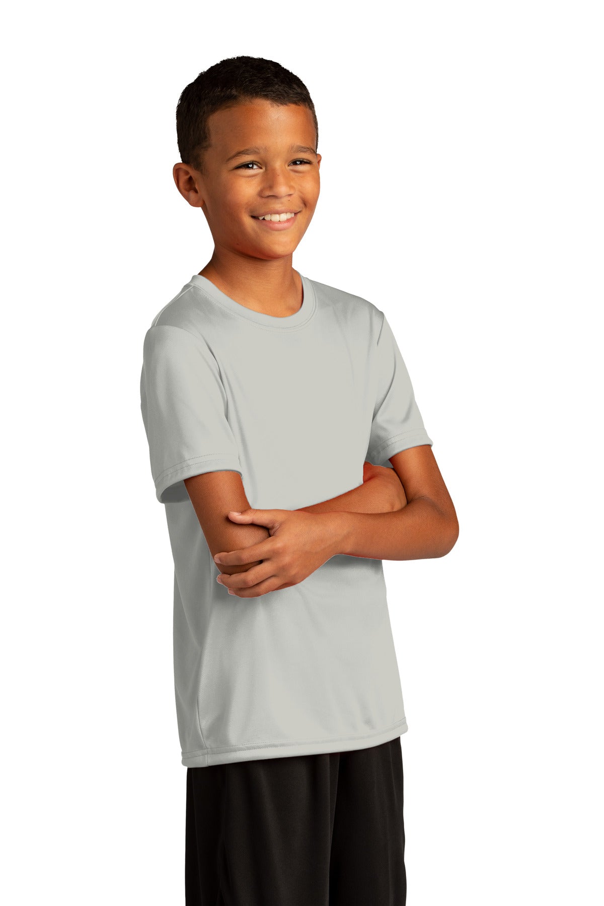 Silver Sport-Tek Youth PosiCharge Re-Compete Tee YST720