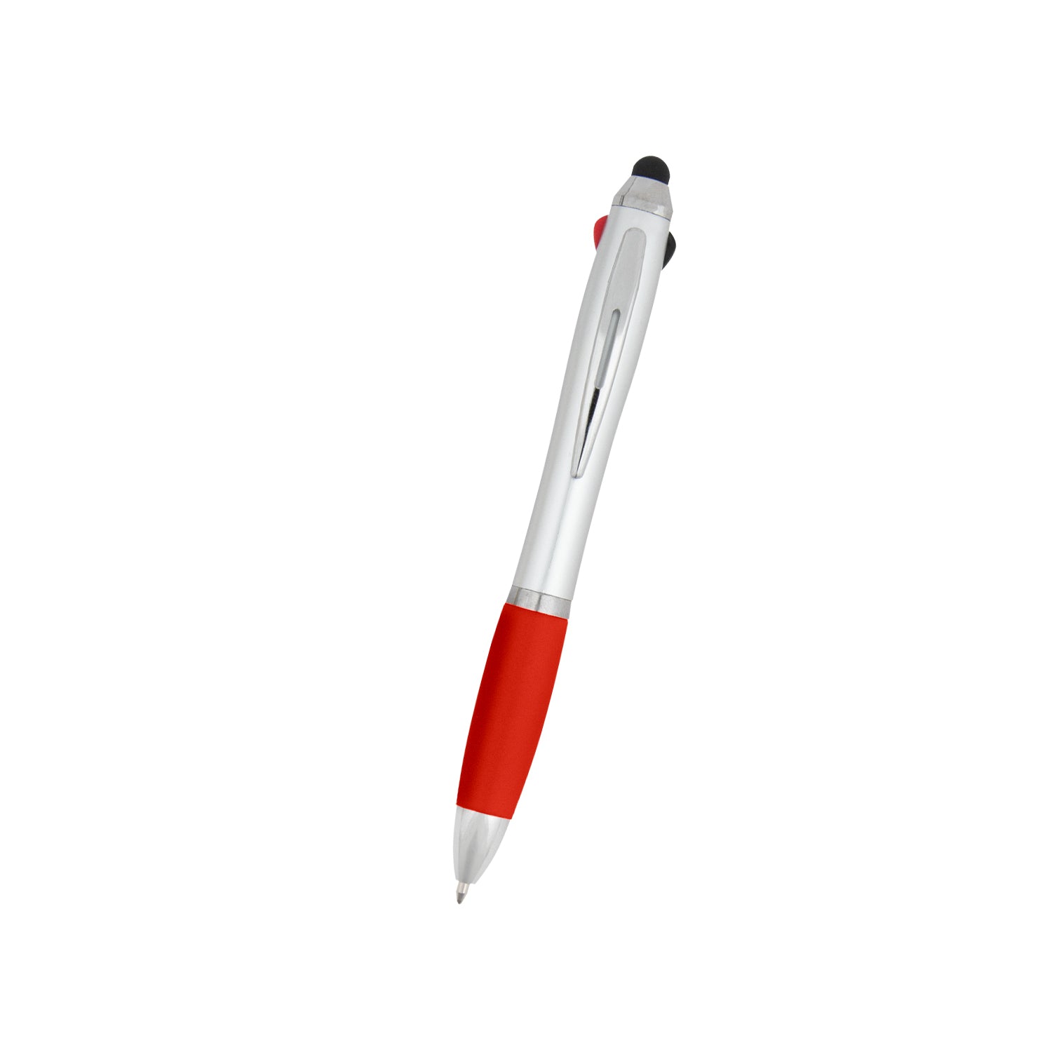SILVER WITH RED 3-In-One Pen With Stylus  grouped