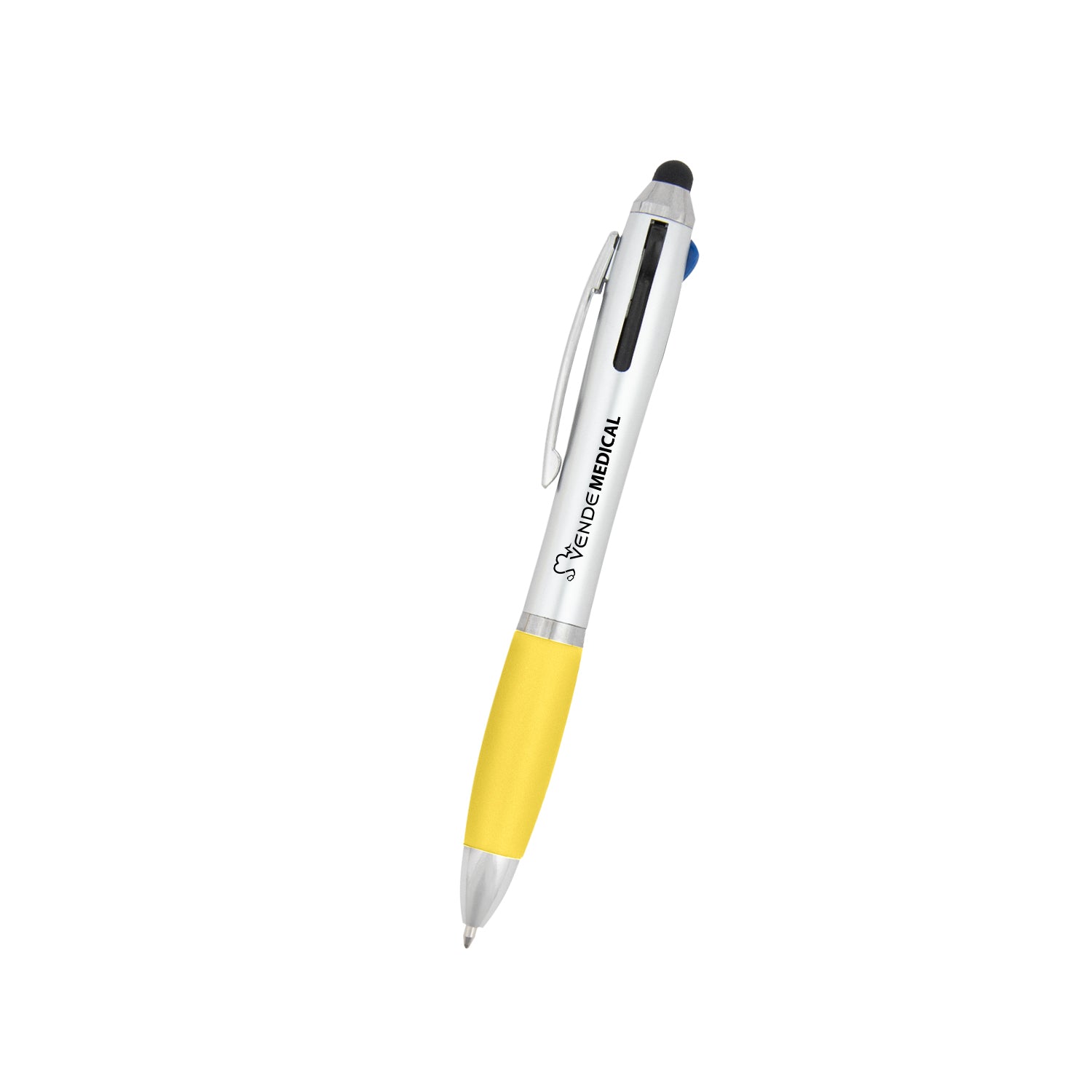 SILVER WITH YELLOW 3-In-One Pen With Stylus  grouped