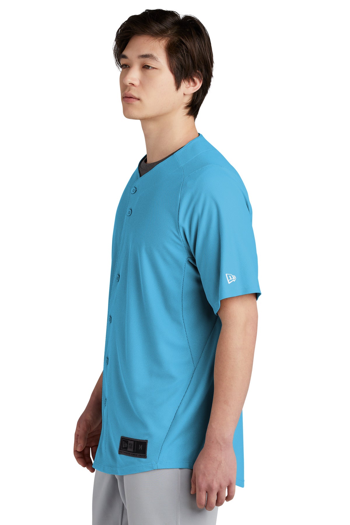 Sky Blue New Era Diamond Era Full-Button Jersey. NEA220