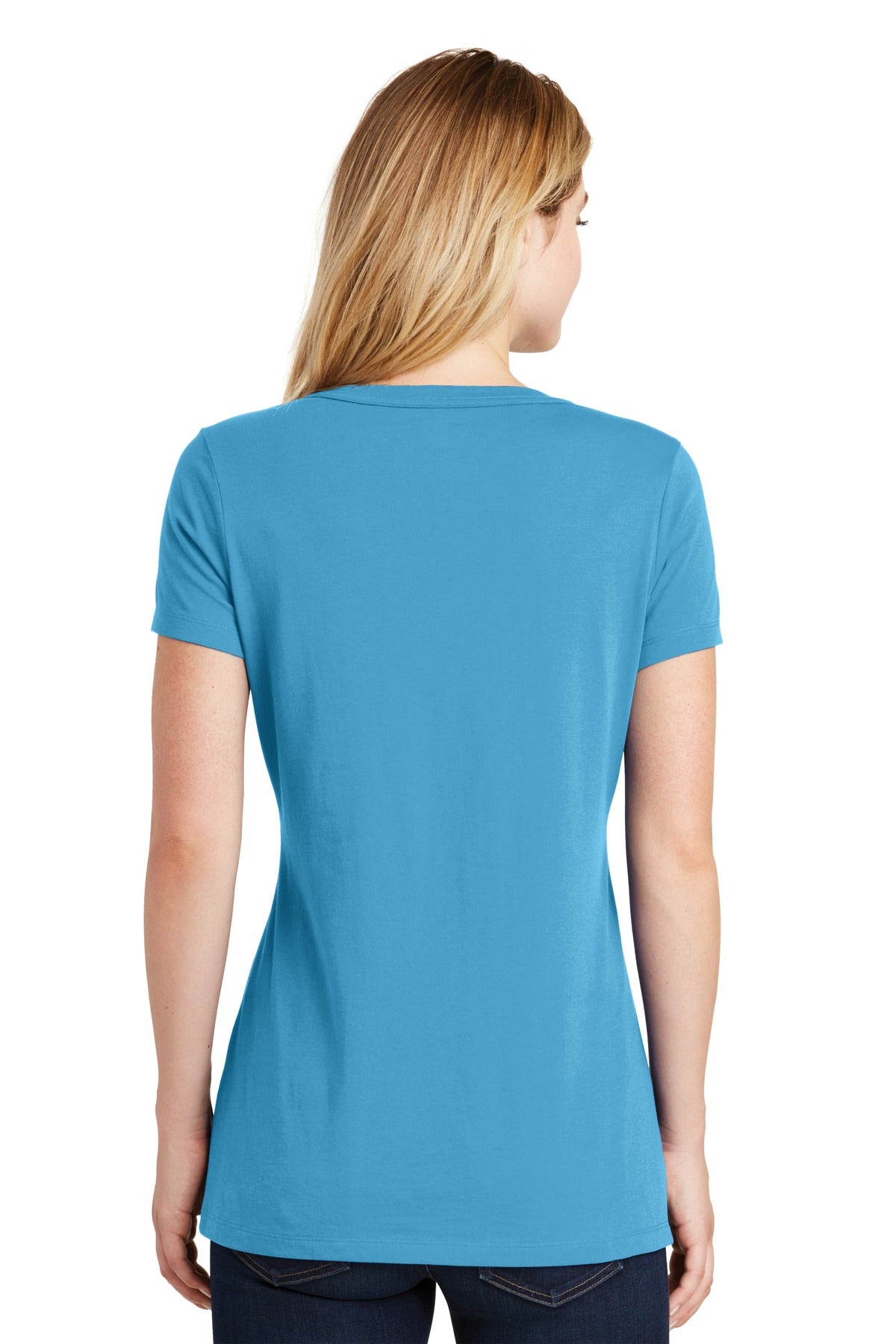 Sky Blue New Era Women's Heritage Blend V-Neck Tee. LNEA101