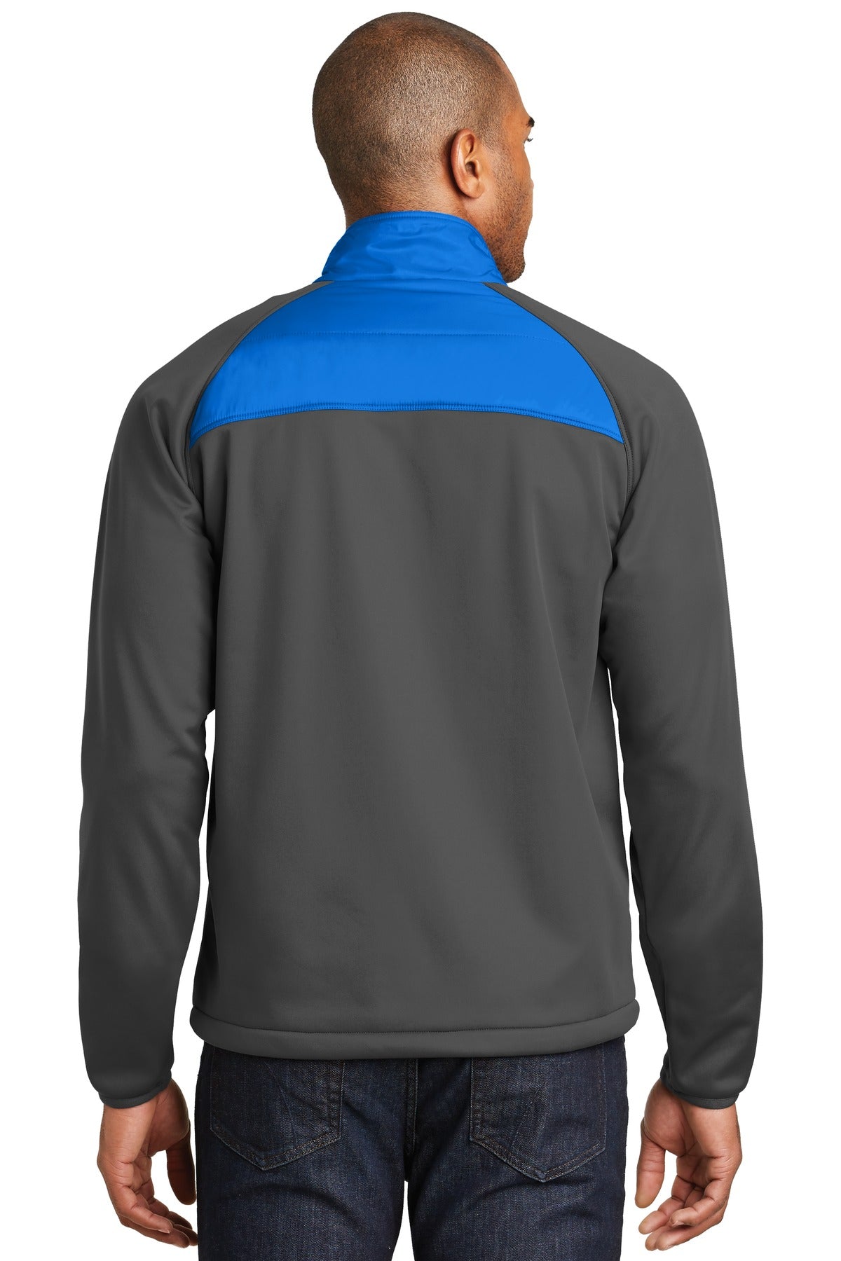 Skydvr Bl/GySt Port Authority Hybrid Soft Shell Jacket. J787