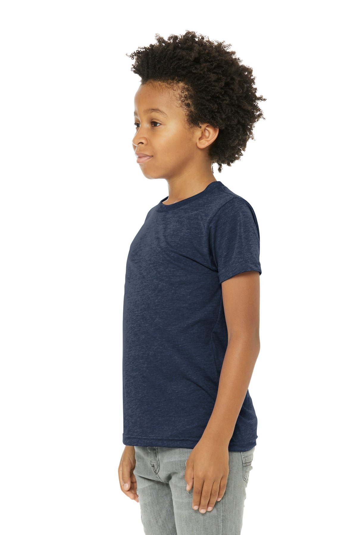 Sld Navy Tb BELLA+CANVAS Youth Triblend Short Sleeve Tee. BC3413Y