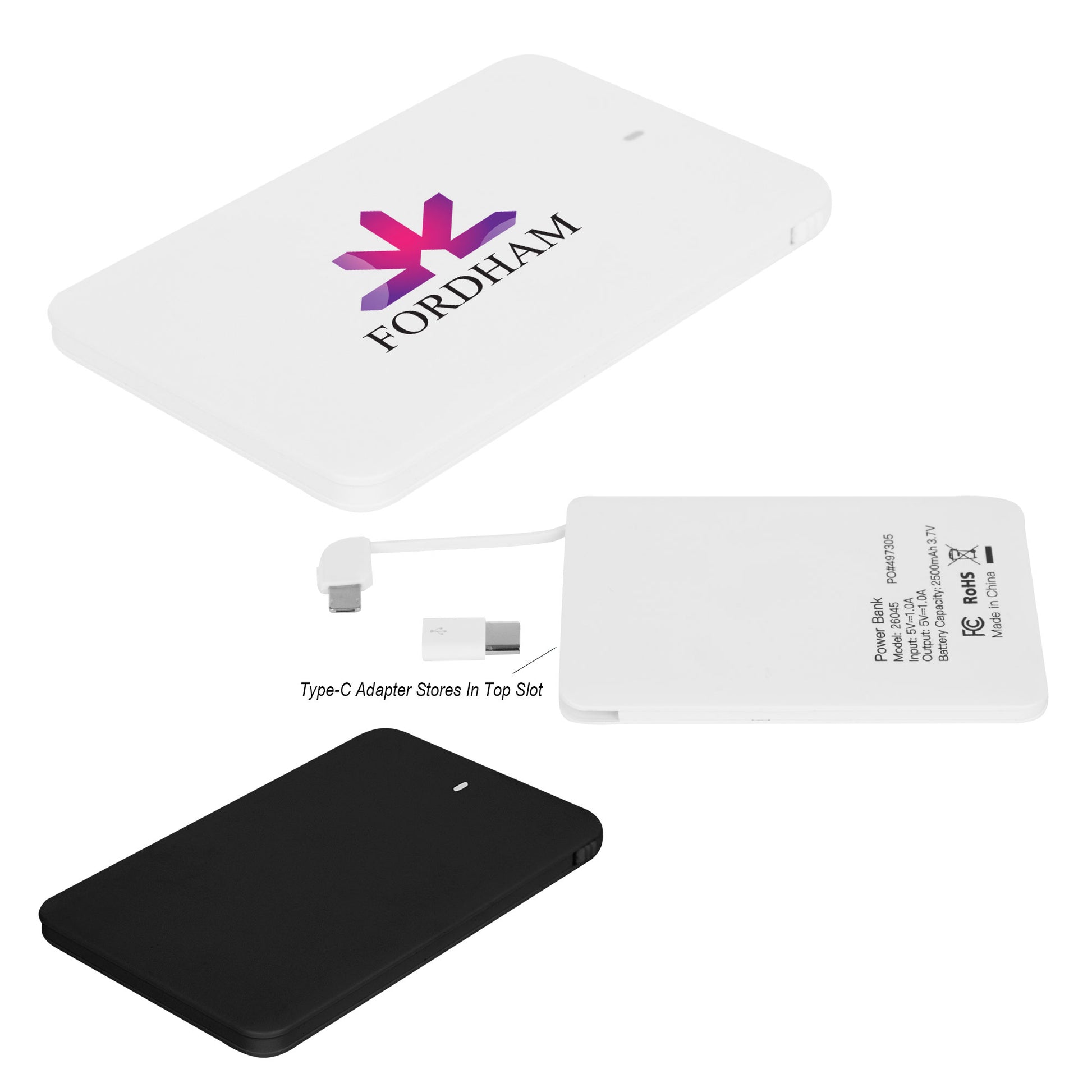Slim 2500 MAH 3-In-1 Power Bank  grouped
