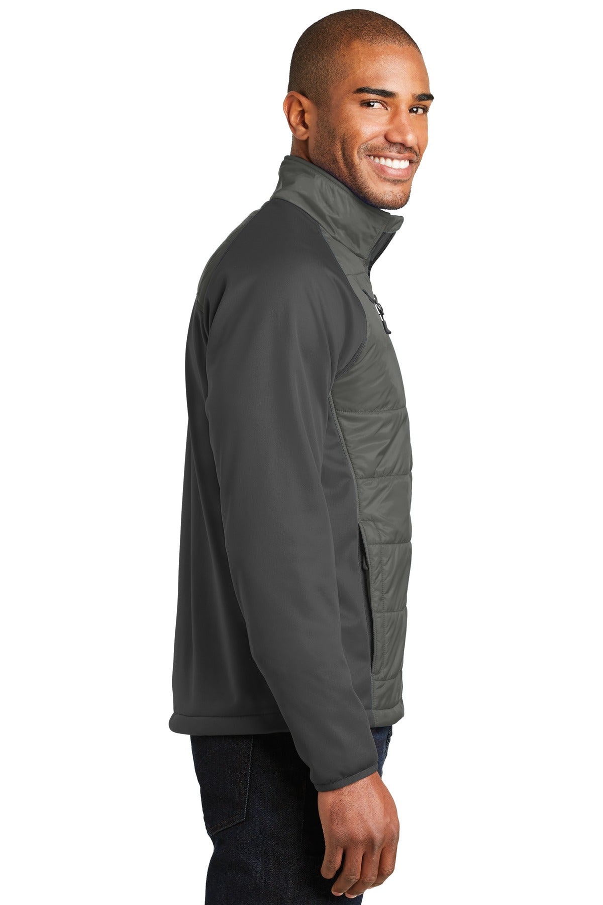 Smoke Gy/Gy St Port Authority Hybrid Soft Shell Jacket. J787