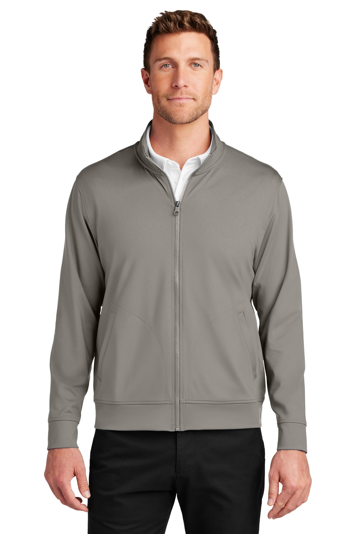 SmokeGrey Port Authority C-FREE Double Knit Full-Zip K881