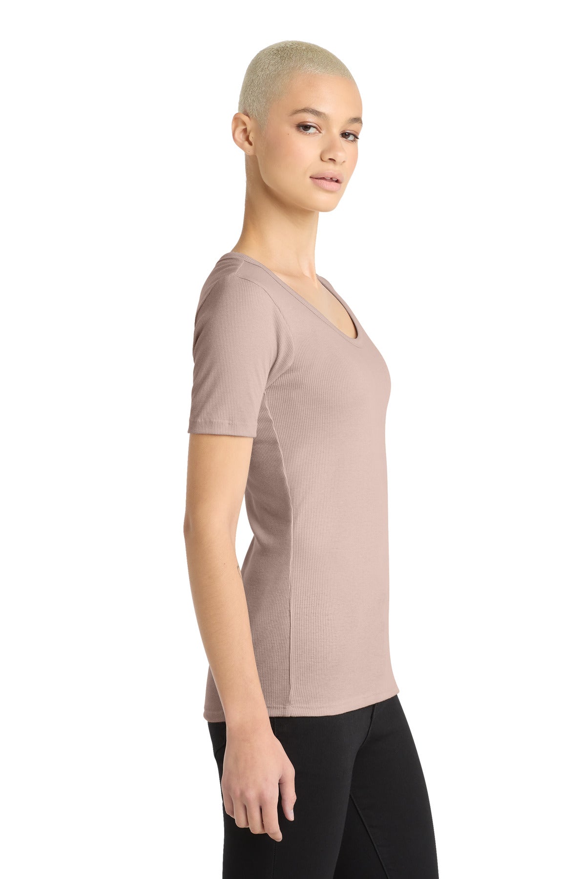 Smokey Iris District Women's V.I.T. Rib Scoop Neck Tee DT6020