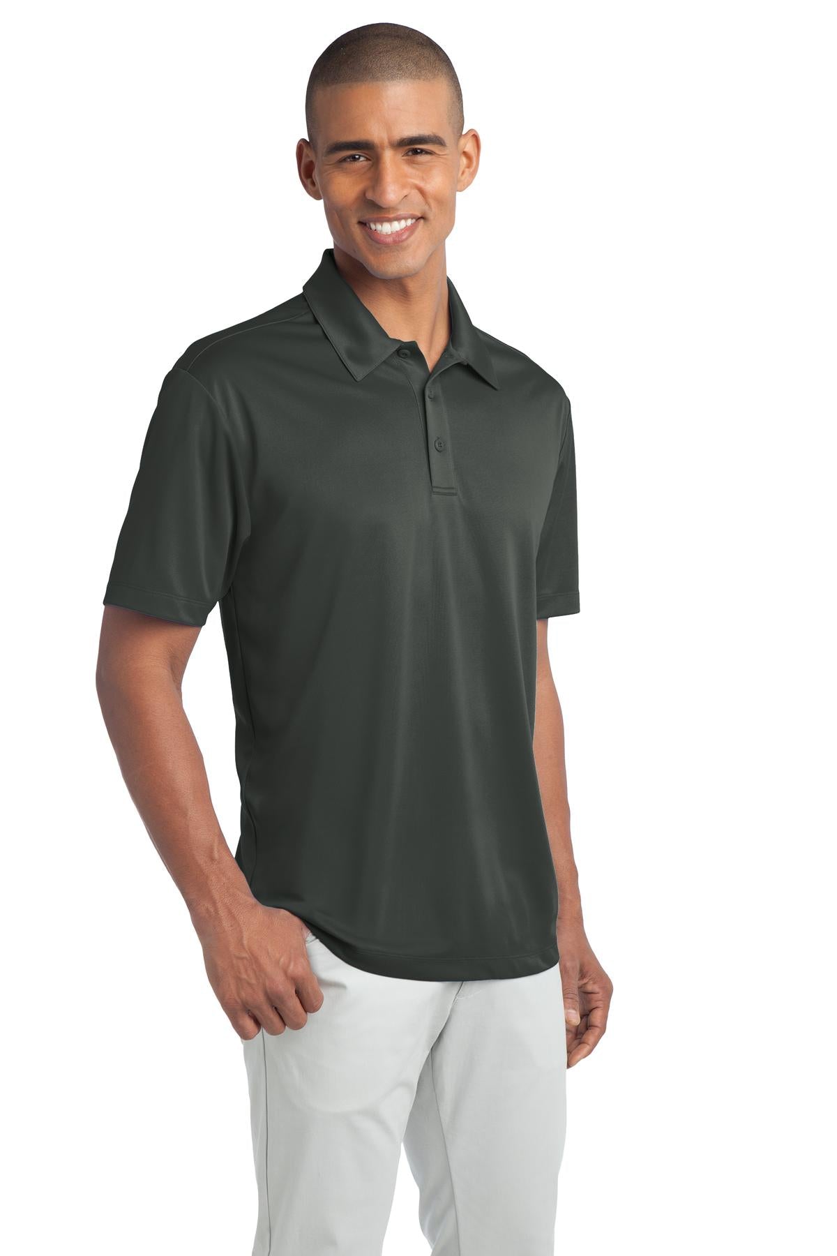 Steel Grey Port Authority Tall Silk Touch Performance Polo. TLK540