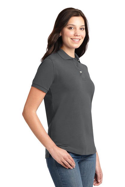 Steel Grey Port Authority Women's Heavyweight Cotton Pique Polo. L420