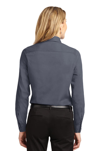 Steel Grey Port Authority Women's Long Sleeve Easy Care Shirt. L608