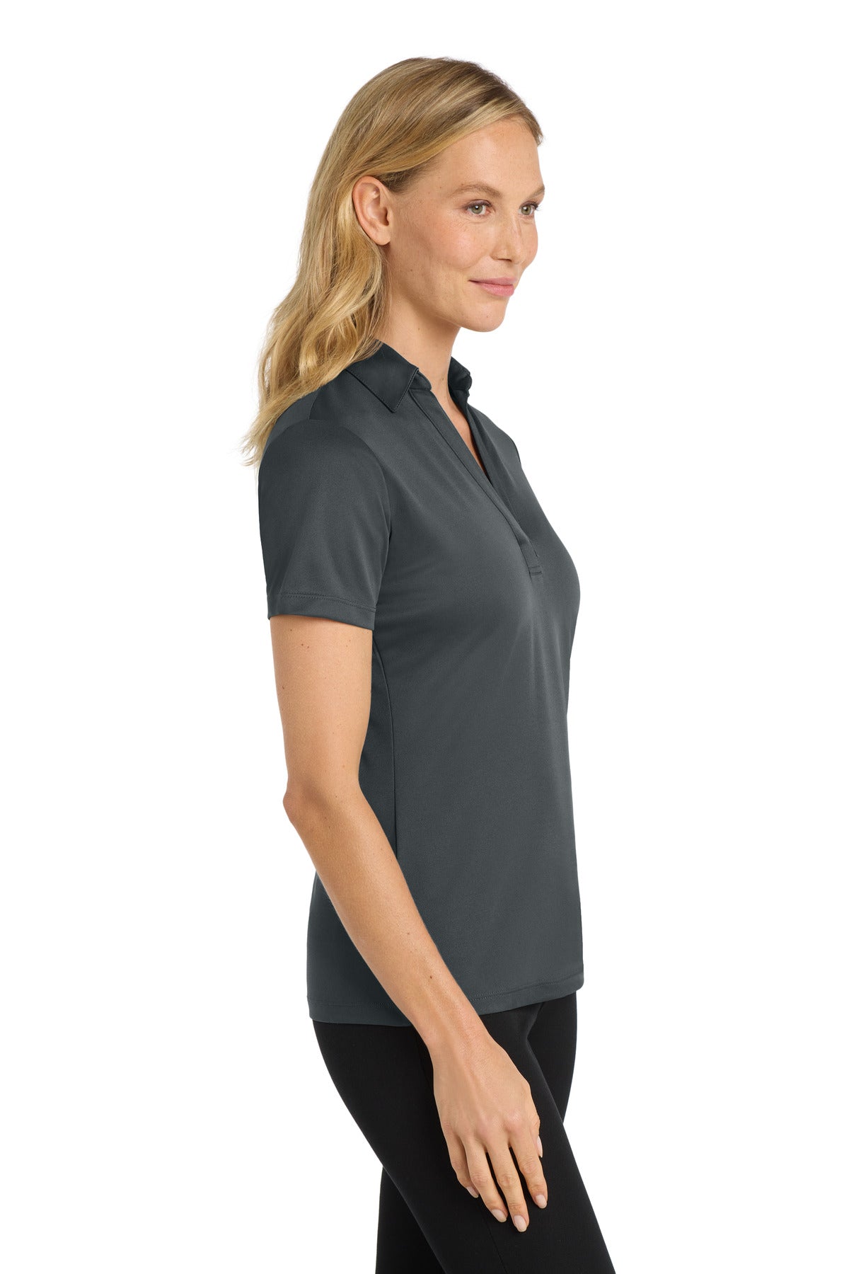 Steel Grey Port Authority Women's Silk Touch Performance Polo. L540