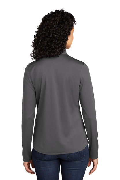 Steel Grey/Blk Port Authority Women's Silk Touch Performance 1/4-Zip LK584