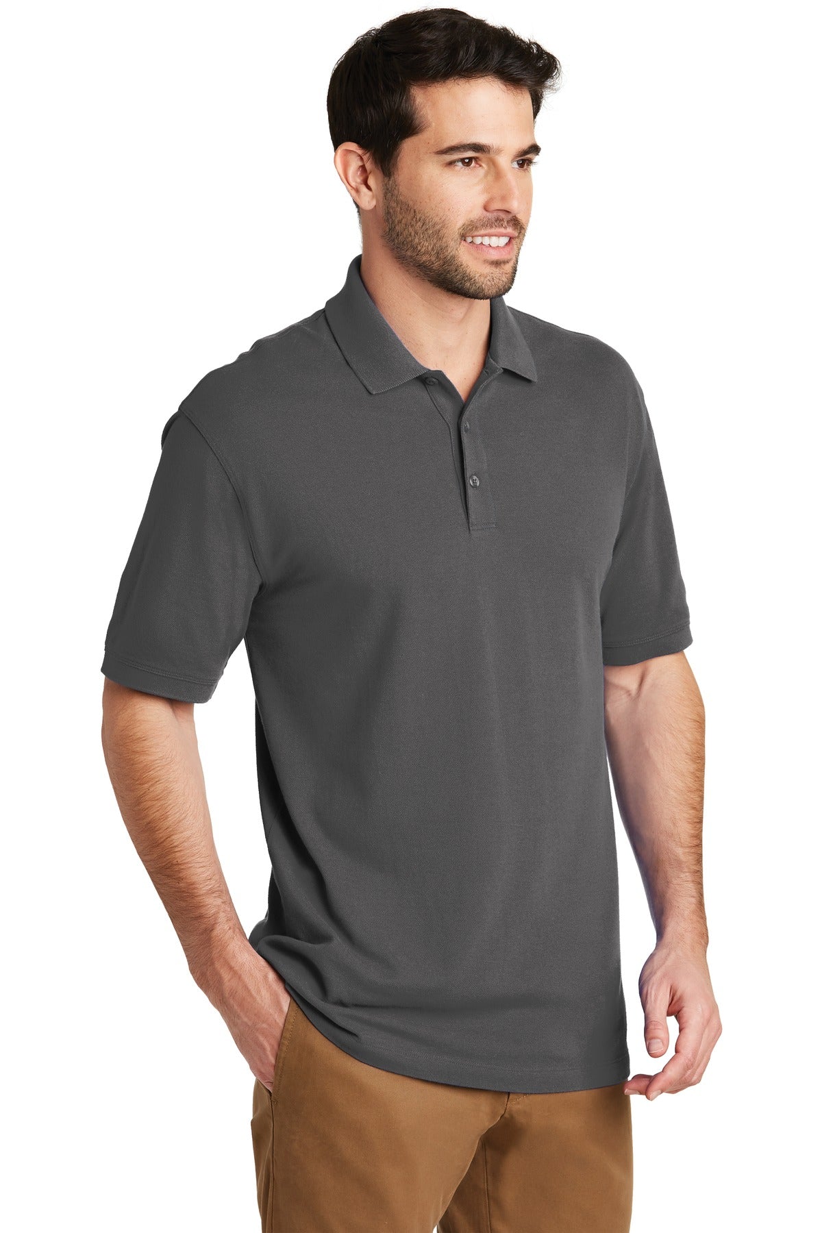 Sterling Grey Port Authority EZCotton Polo. K8000