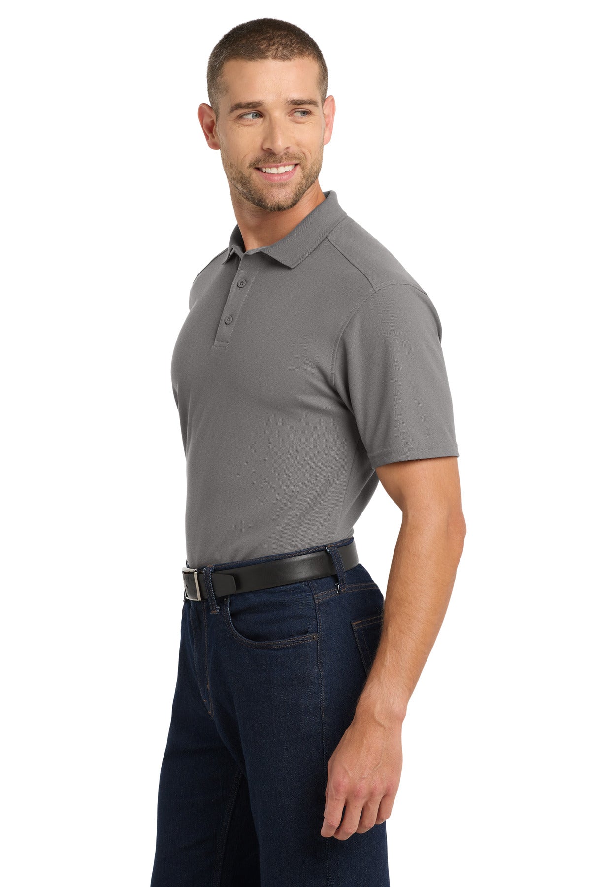 Sterling Grey Port Authority EZPerformance Pique Polo. K600