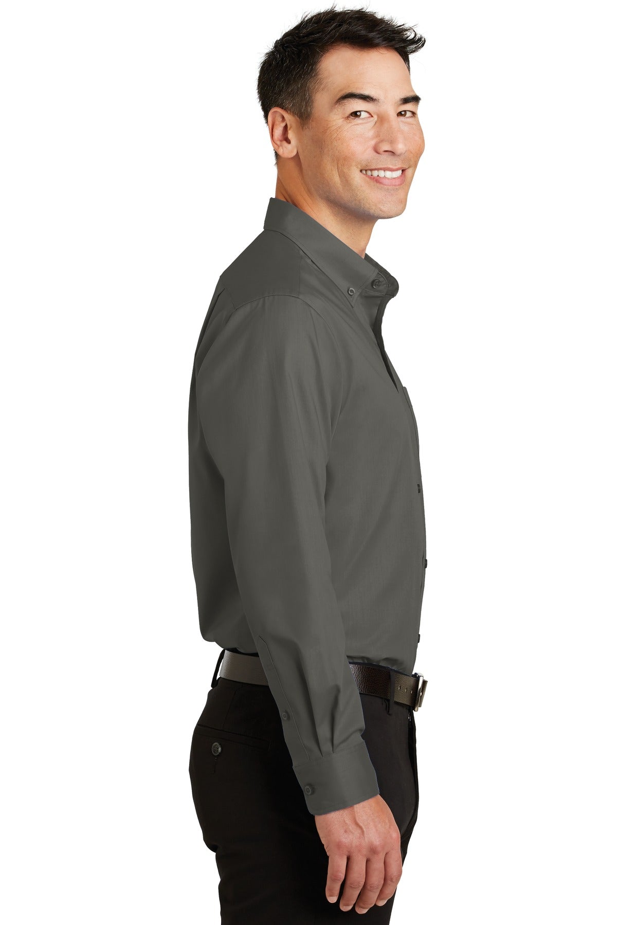 Sterling Grey Port Authority Tall SuperPro Twill Shirt. TS663