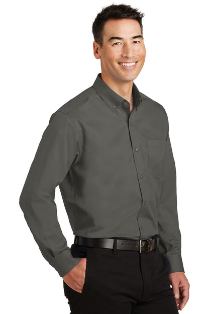 Sterling Grey Port Authority Tall SuperPro Twill Shirt. TS663