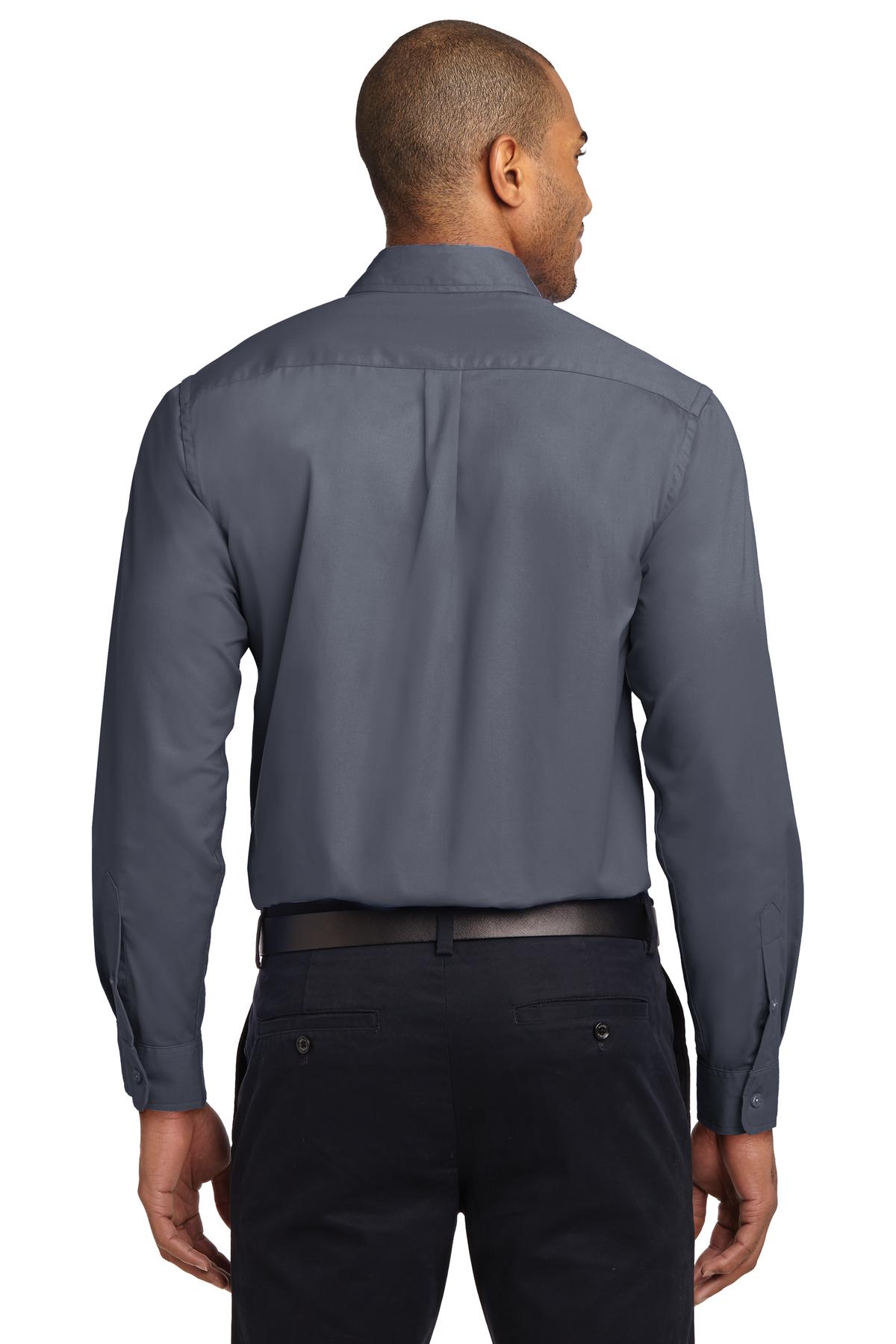 Stl Grey/Lt St Port Authority Tall Long Sleeve Easy Care Shirt. TLS608