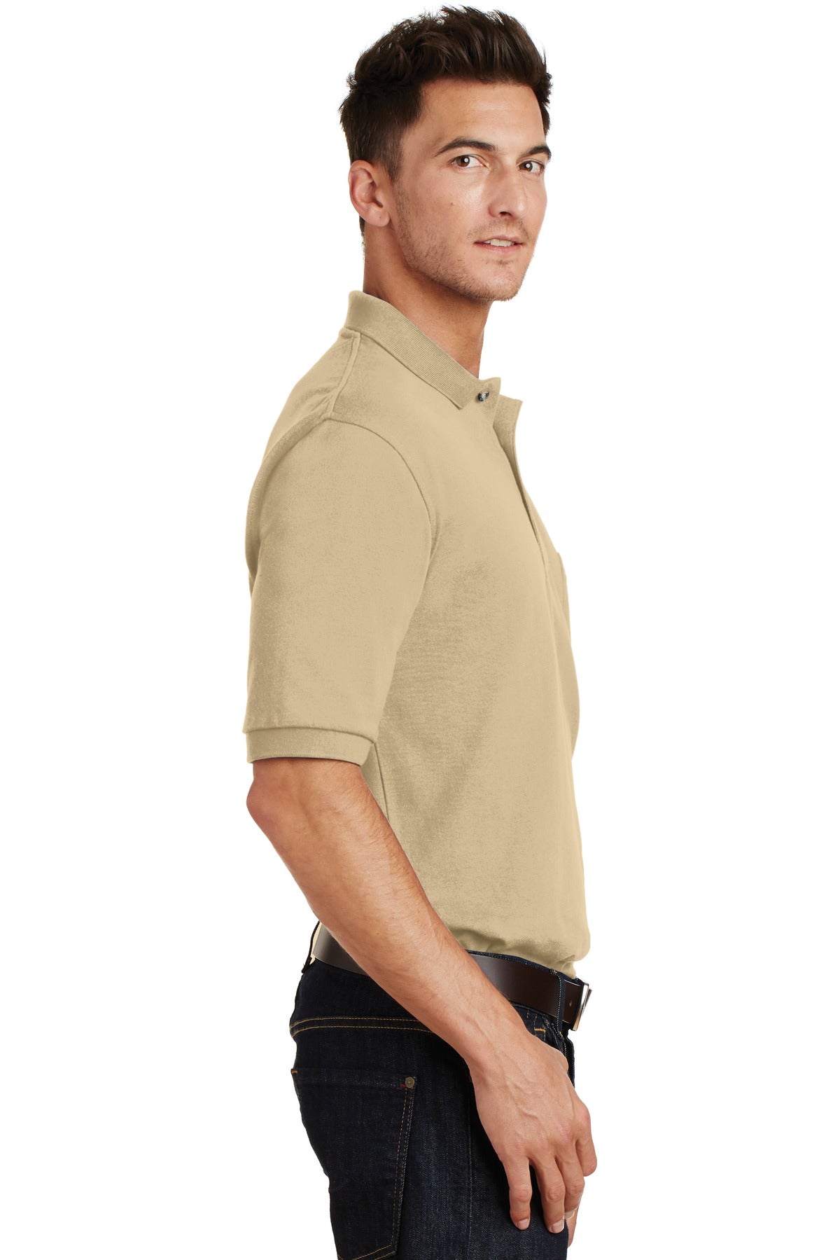 Stone Port Authority Heavyweight Cotton Pique Polo with Pocket. K420P
