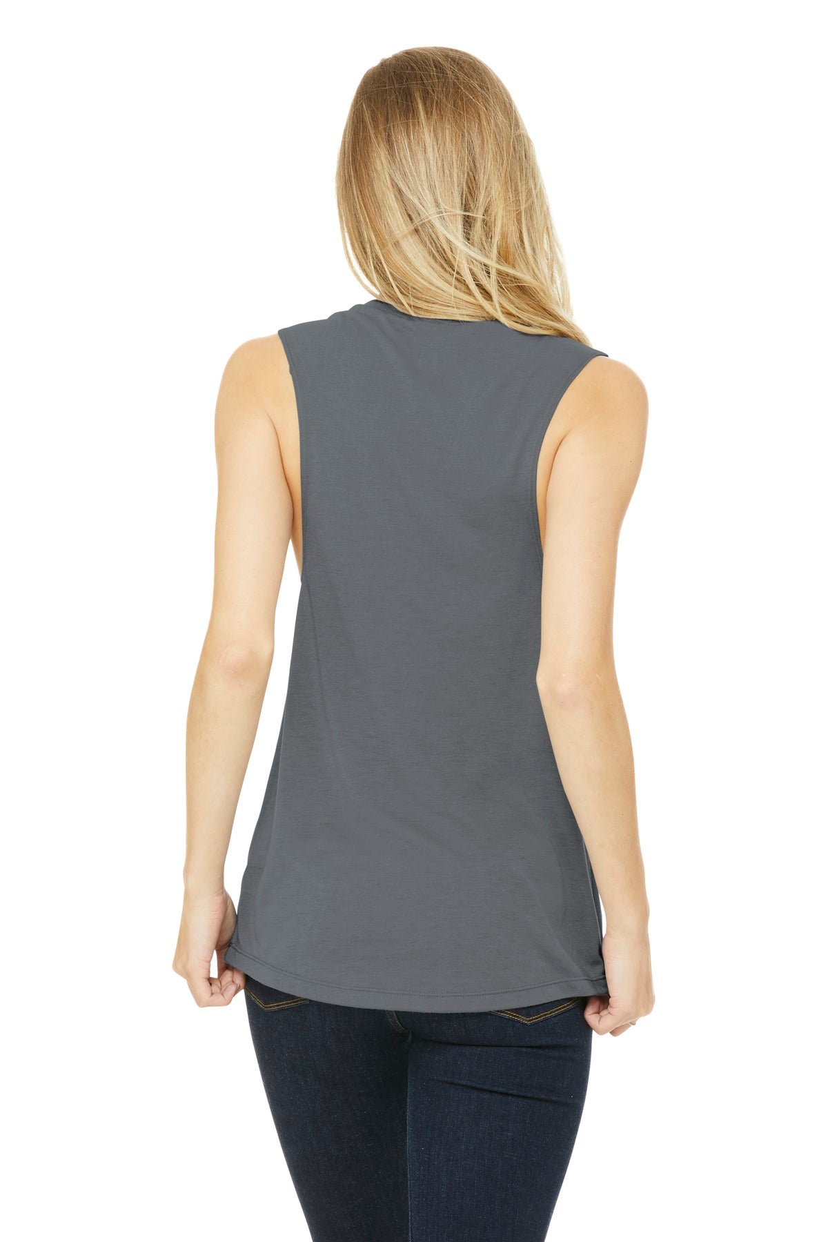 Storm BELLA+CANVAS Women's Flowy Scoop Muscle Tank. BC8803