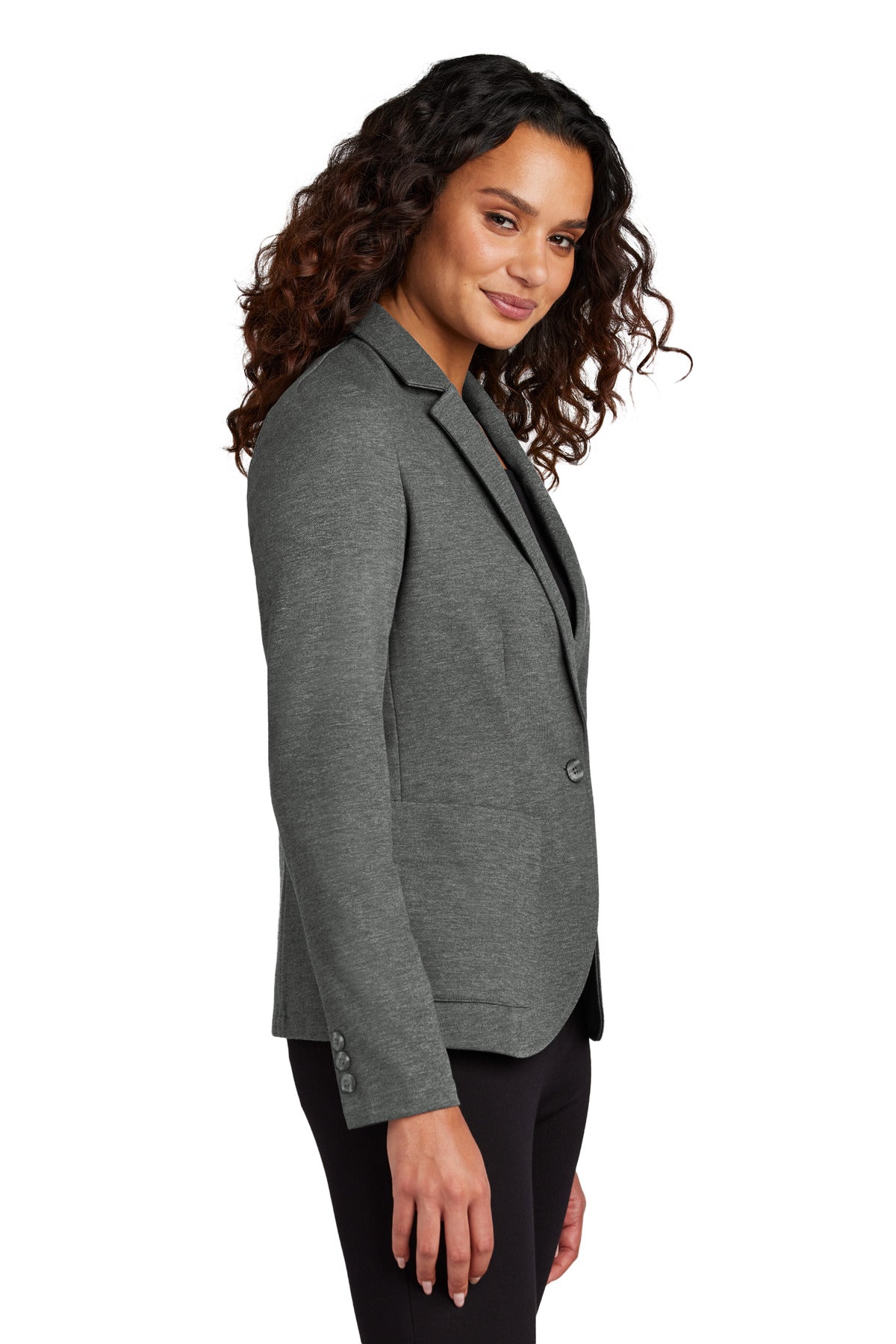 StrmGryHtr Mercer+Mettle Women's Relaxed Knit Blazer MM3031